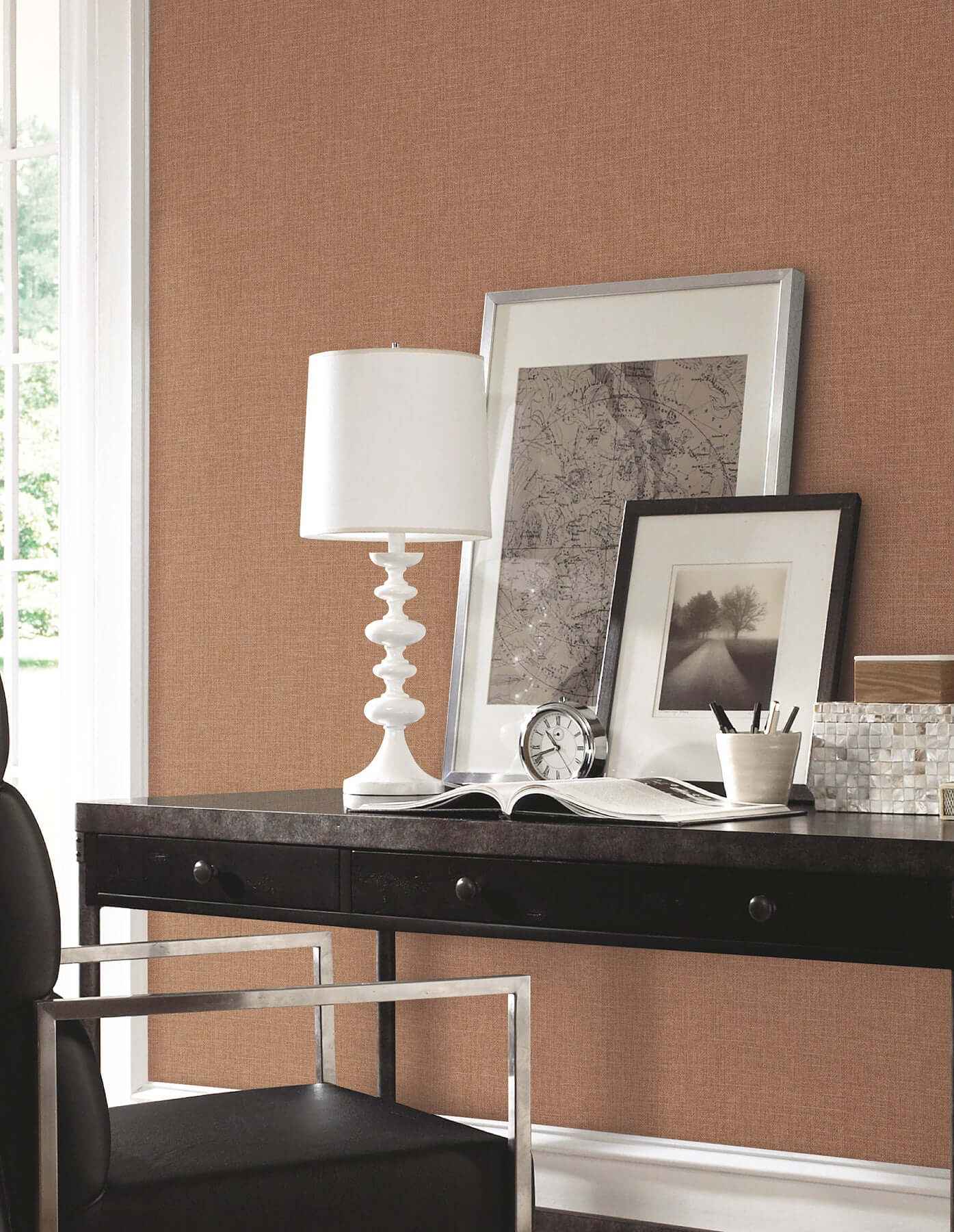 Berwick Chestnut Wallpaper - York Wallcoverings - UD2502N - York Wallcoverings Wallpaper