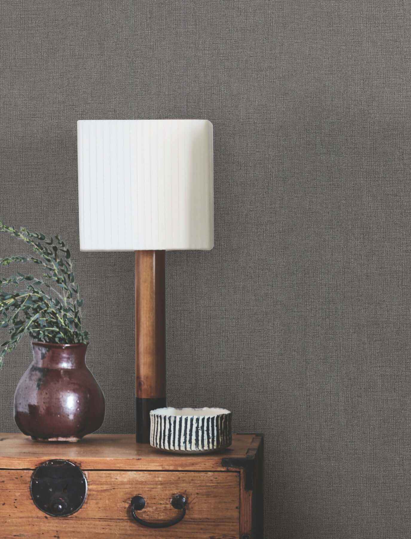 Hardy Linen Onyx Wallpaper - York Wallcoverings - UD2562N - York Wallcoverings Wallpaper