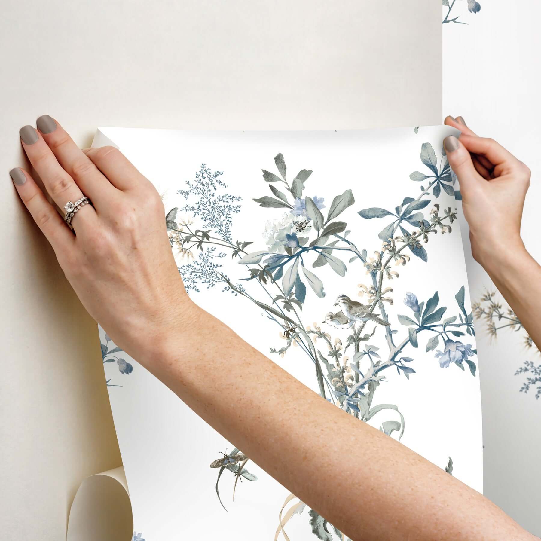wild-flowers-jade-peel-stick-wallpaper-york-wallcoverings-psw1367rl - York Wallcoverings Wallpaper