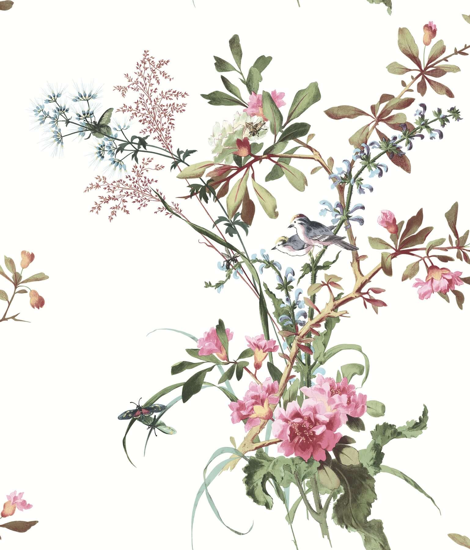 wild-flowers-rose-peel-stick-wallpaper-york-wallcoverings-psw1366rl - York Wallcoverings Wallpaper