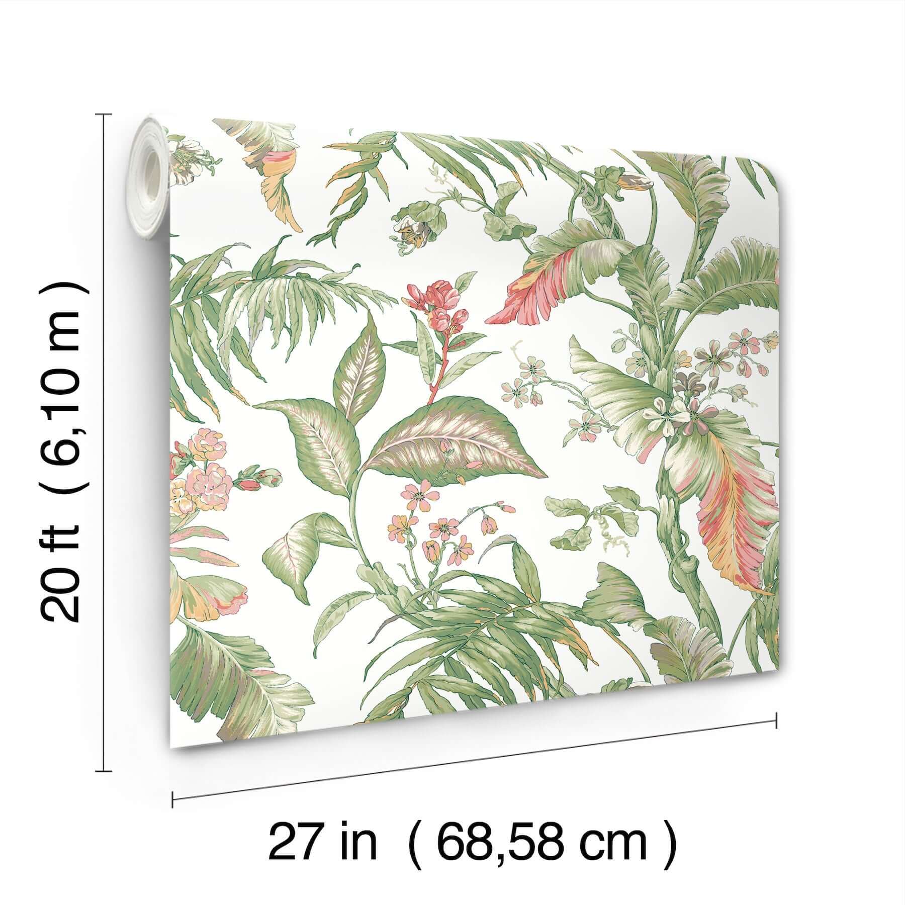 fiji-garden-pink-peel-stick-wallpaper-york-wallcoverings-psw1369rl - York Wallcoverings Wallpaper