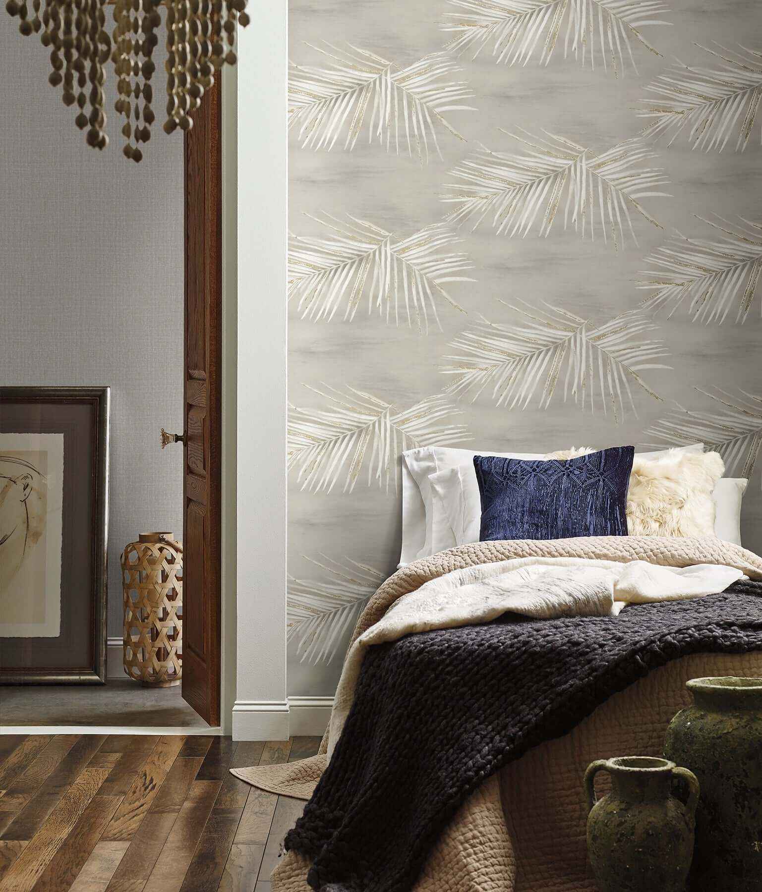 Endless Summer Taupe Peel & Stick Wallpaper - York Wallcoverings - PSW1555RL - York Wallcoverings Wallpaper