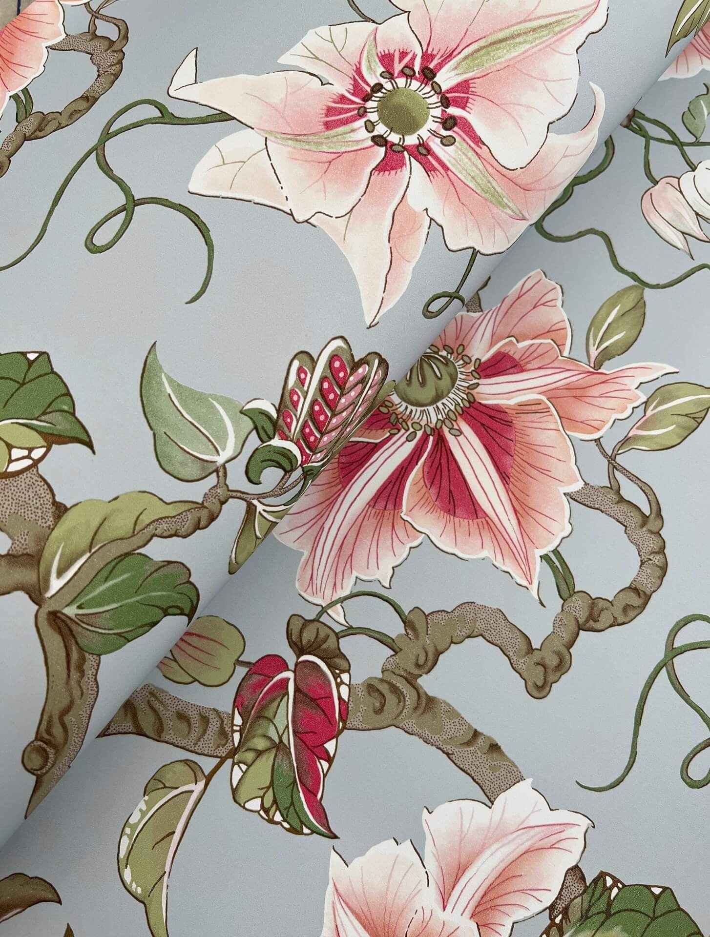 Marguerite Vine Blue Wallpaper - York Wallcoverings - GT4512 - York Wallcoverings Wallpaper