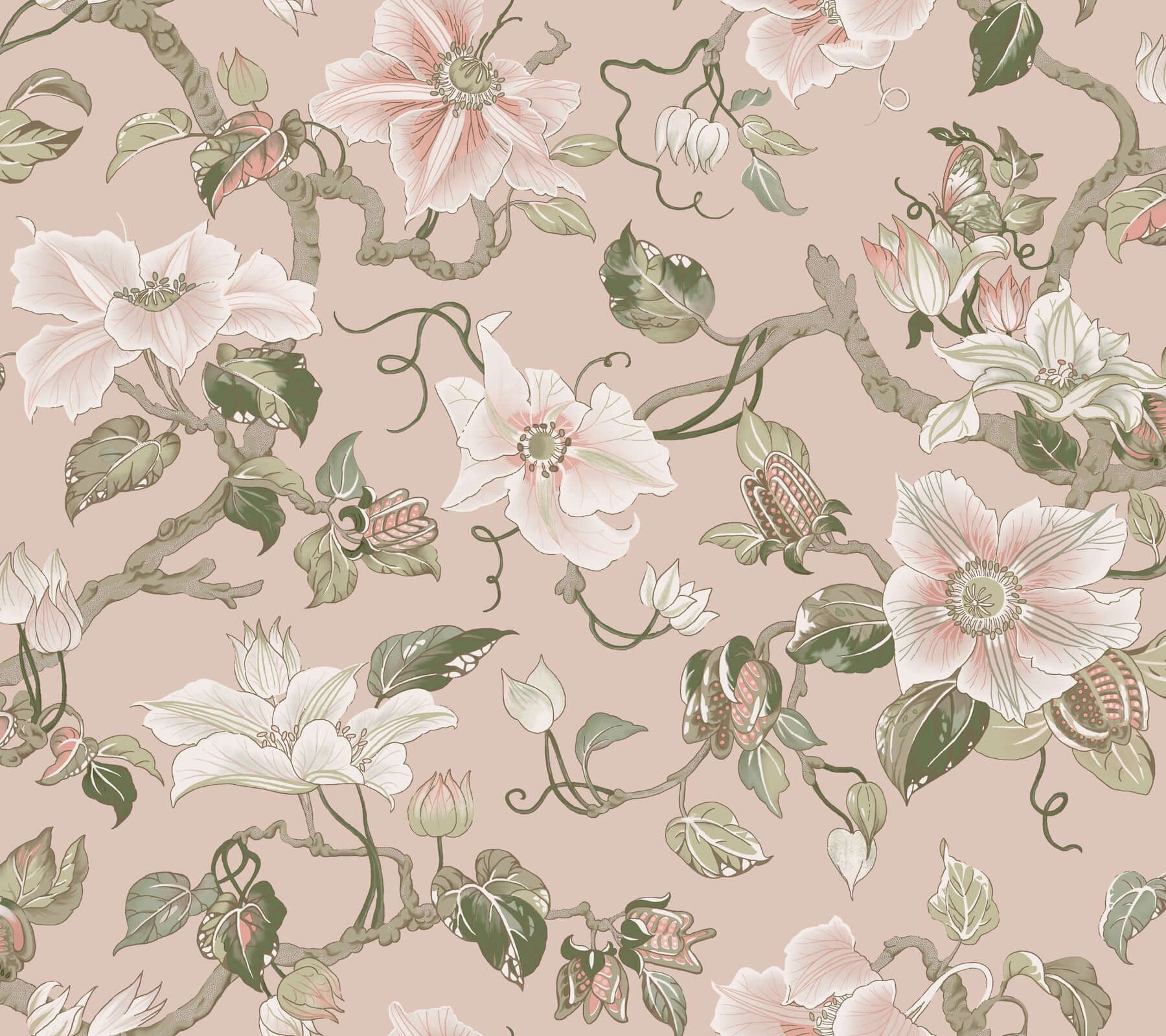 marguerite-vine-blush-wallpaper-york-wallcoverings-gt4511 - York Wallcoverings Wallpaper