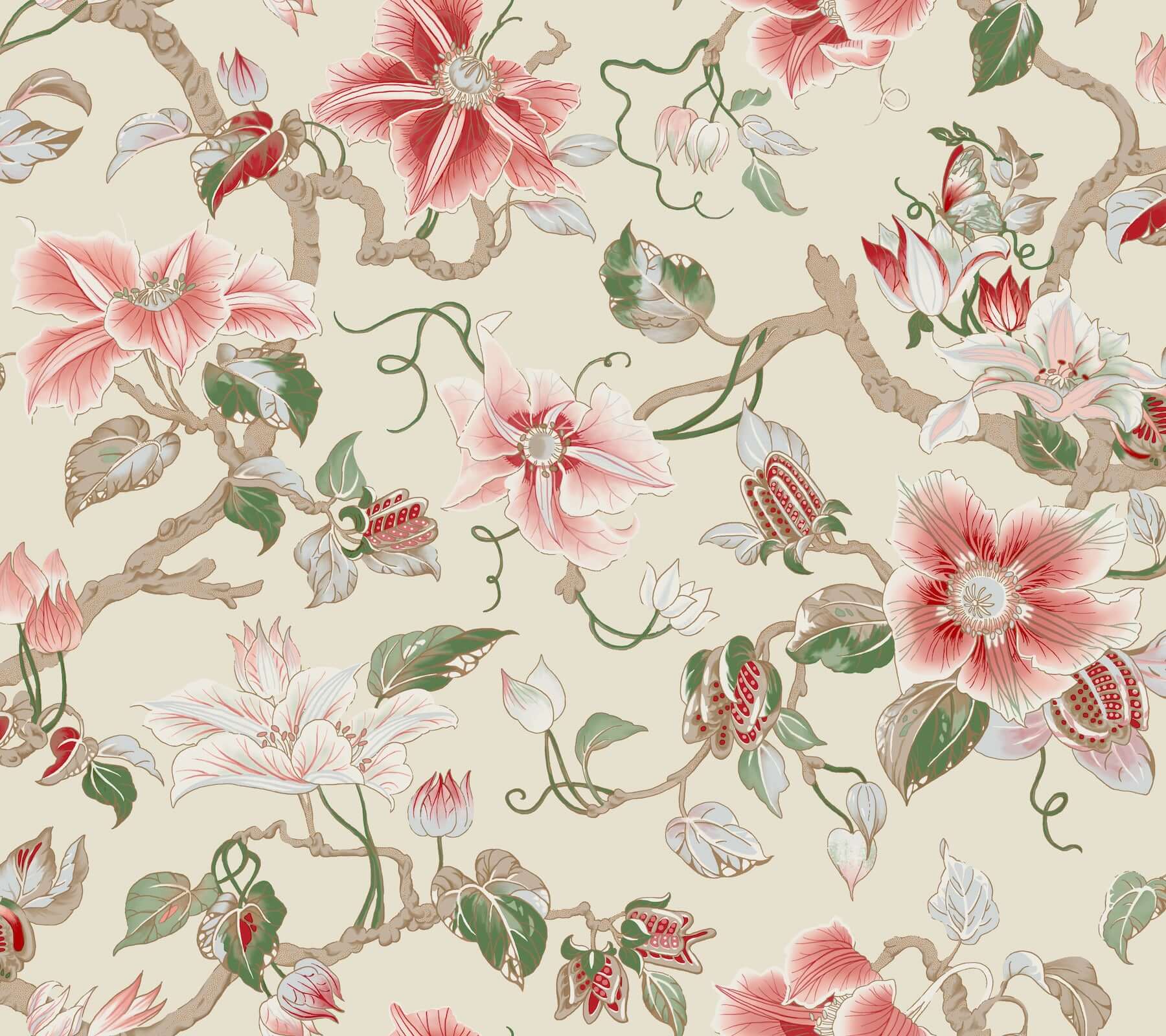 marguerite-vine-cream-wallpaper-york-wallcoverings-gt4513 - York Wallcoverings Wallpaper