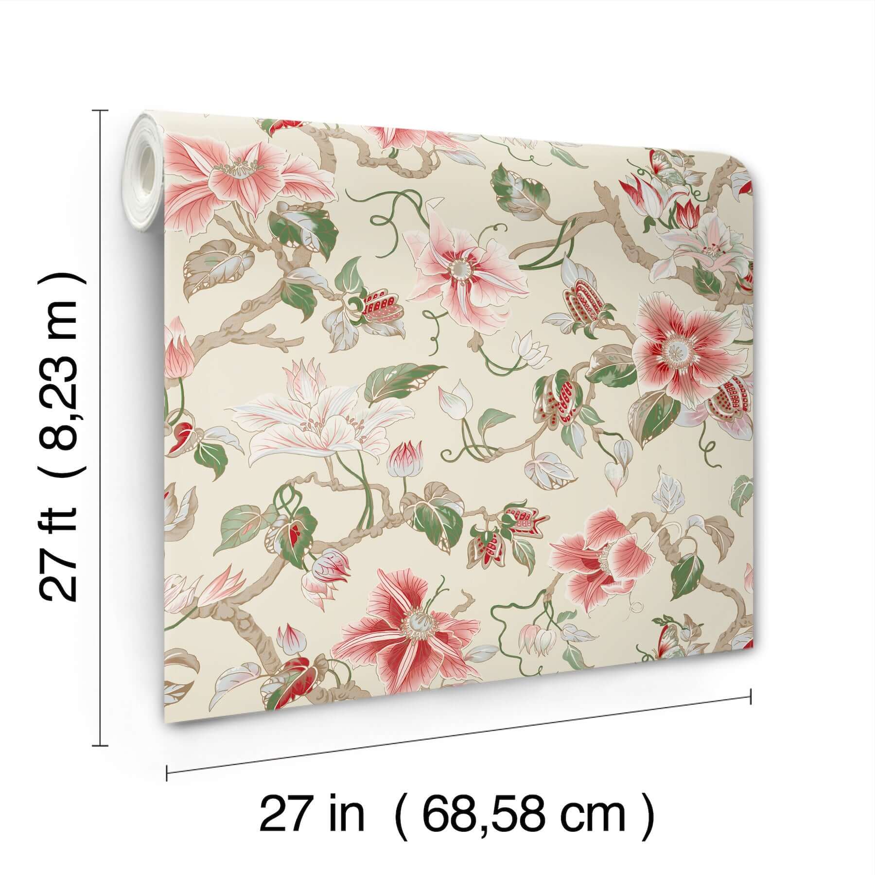 marguerite-vine-cream-wallpaper-york-wallcoverings-gt4513 - York Wallcoverings Wallpaper