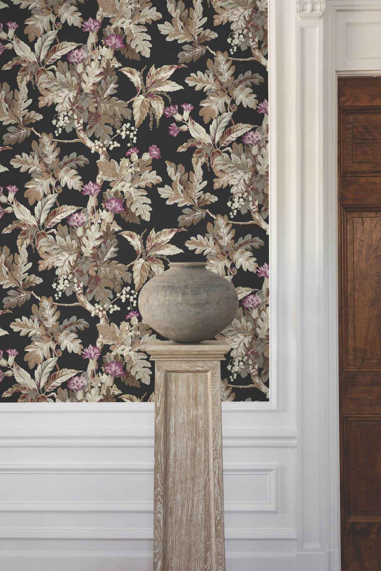 Briarwood Black Wallpaper - York Wallcoverings - GT4521 - York Wallcoverings Wallpaper