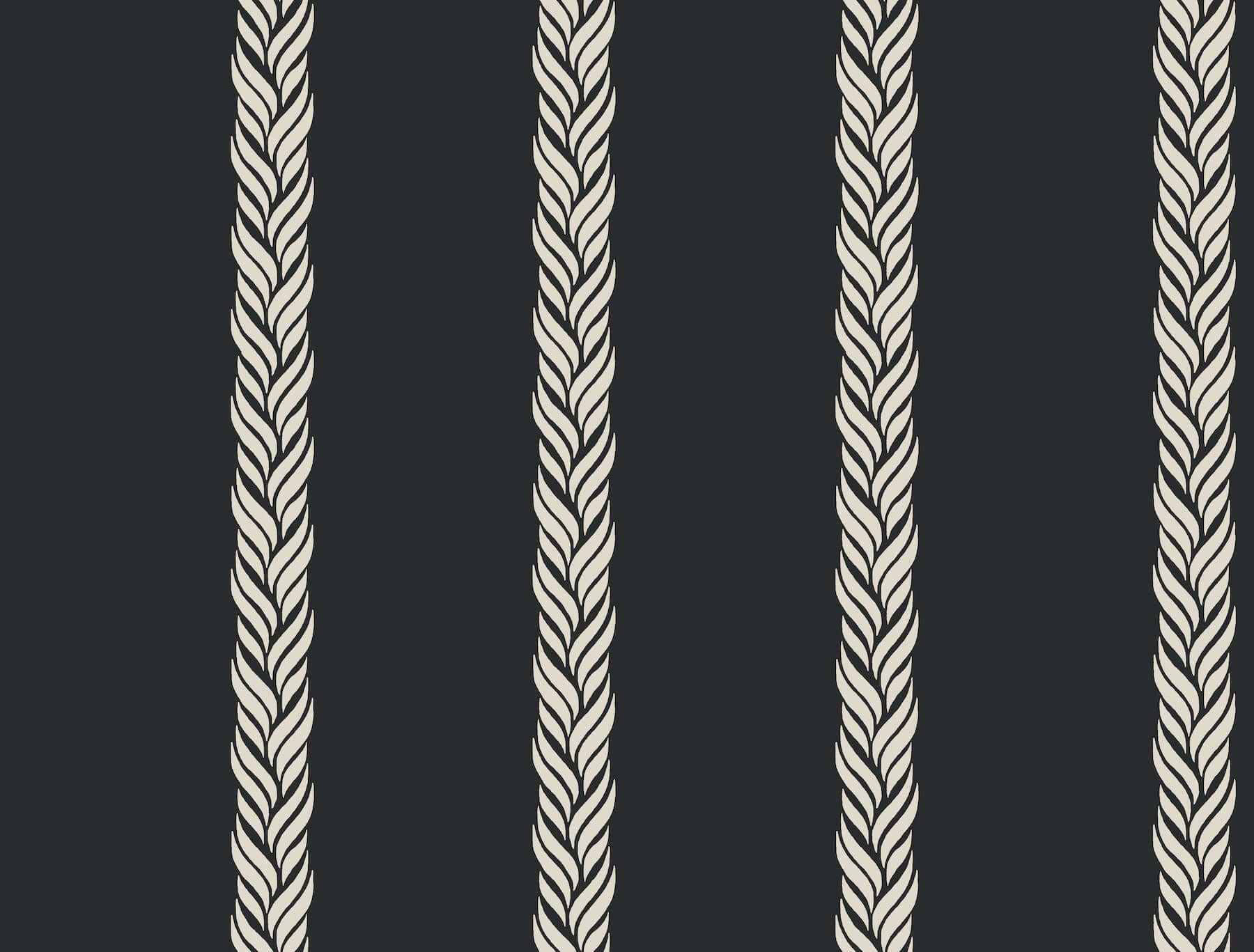 Braided Stripe Black Wallpaper - York Wallcoverings - GT4542 - York Wallcoverings Wallpaper