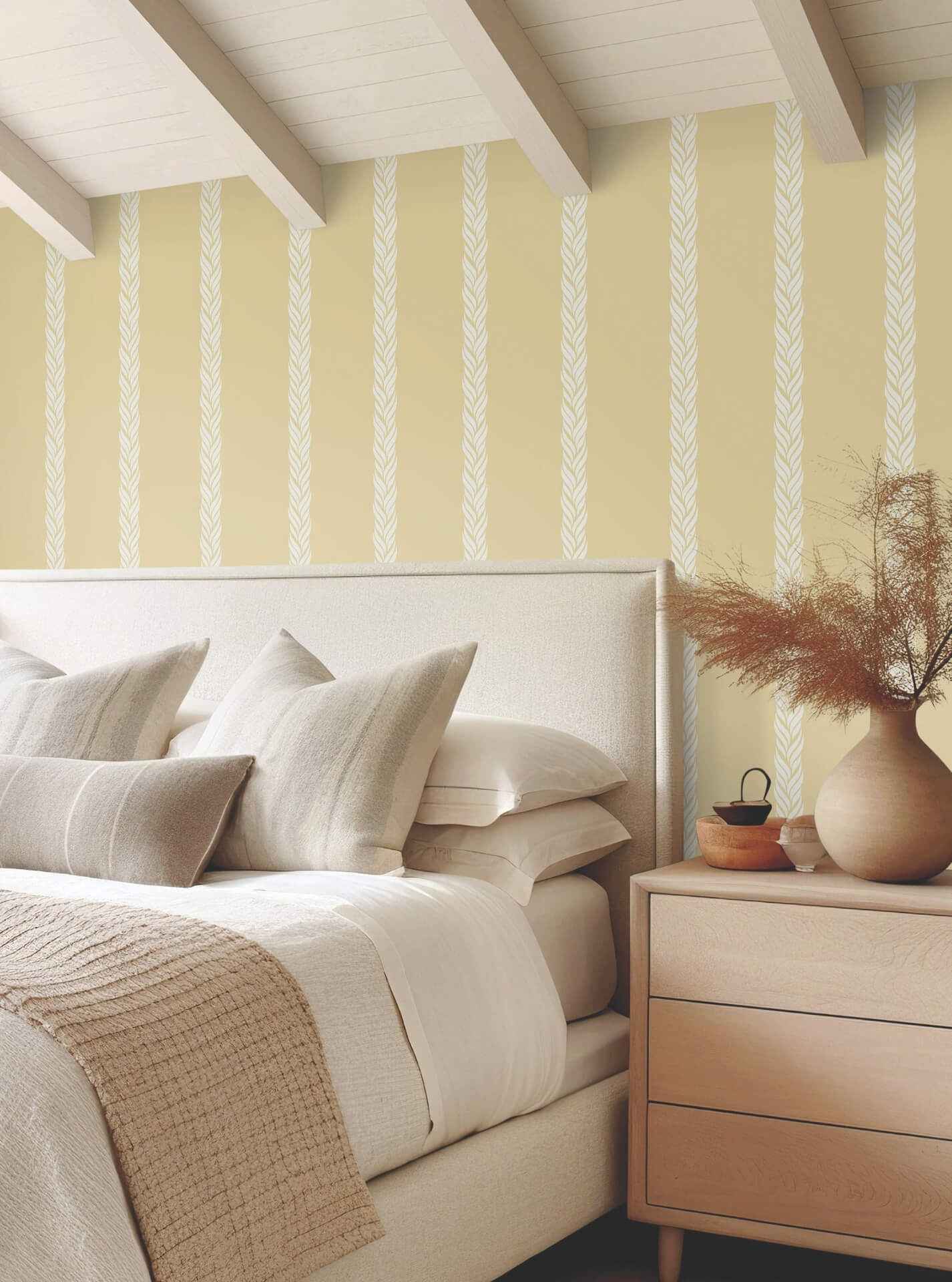 Braided Stripe Yellow Wallpaper - York Wallcoverings - GT4543 - York Wallcoverings Wallpaper