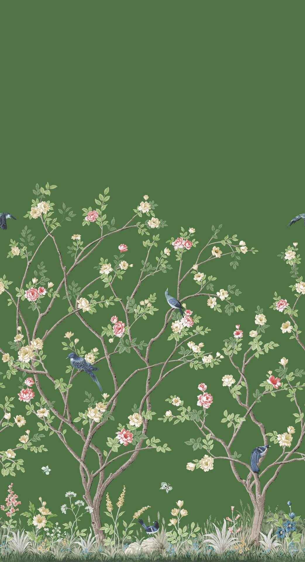 Lingering Garden Green Wall Mural - York Wallcoverings - MU0316M - York Wallcoverings Wallpaper