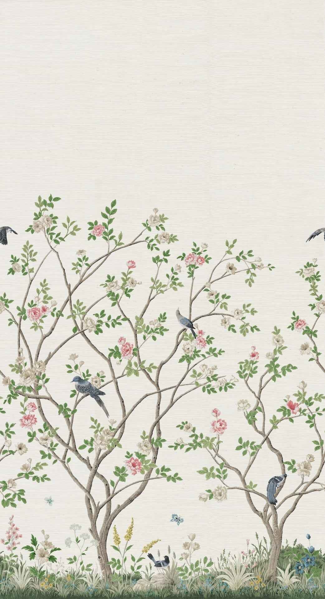 Lingering Garden White Wall Mural - York Wallcoverings - MU0317M - York Wallcoverings Wallpaper