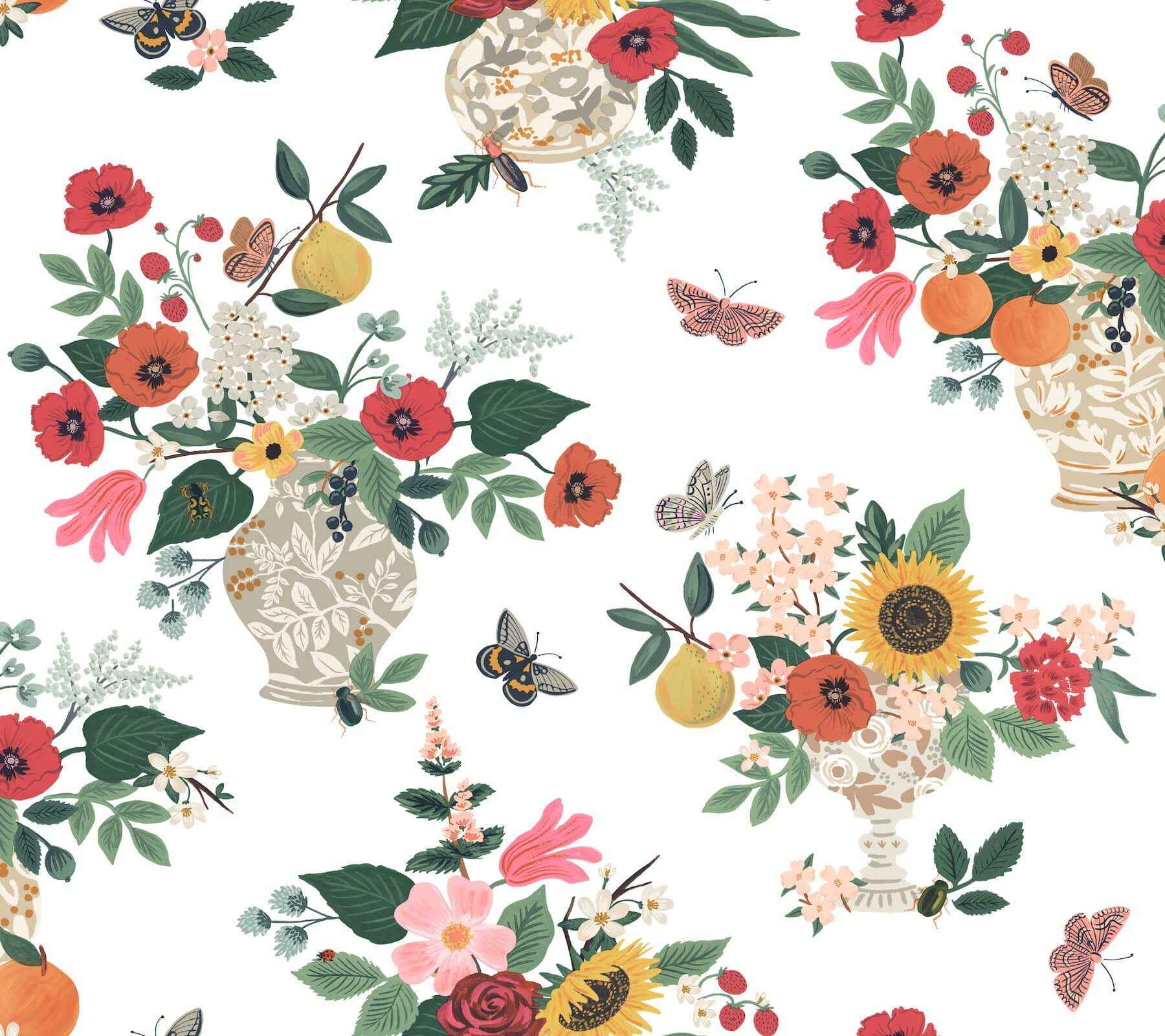 Flower Studies Rose Wallpaper - York Wallcoverings - RF7404 - York Wallcoverings Wallpaper