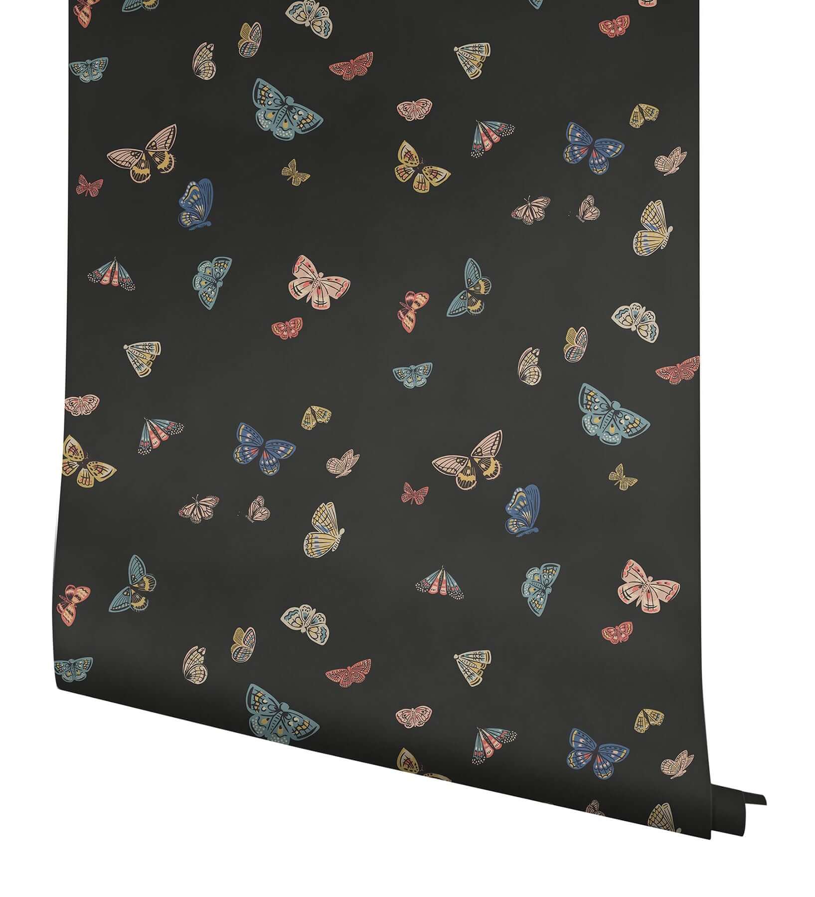 butterfly-house-wallpaper-black-york-wallcoverings-rf7413 - York Wallcoverings Wallpaper
