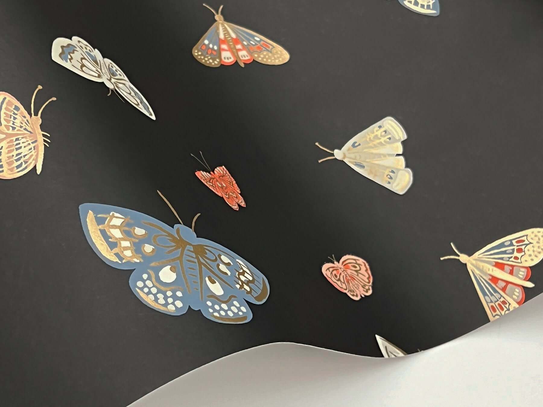 butterfly-house-wallpaper-black-york-wallcoverings-rf7413 - York Wallcoverings Wallpaper