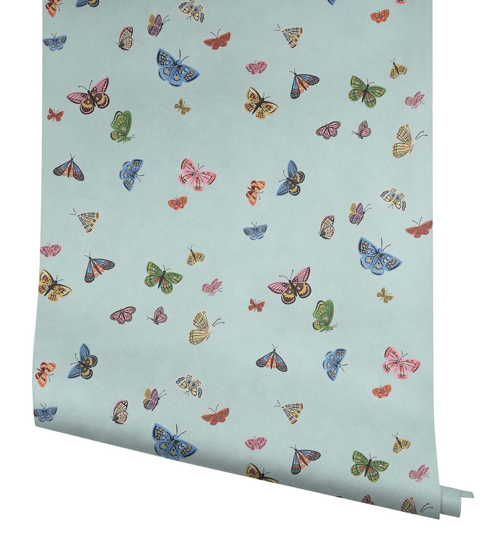 butterfly-house-wallpaper-light-blue-york-wallcoverings-rf7414 - York Wallcoverings Wallpaper