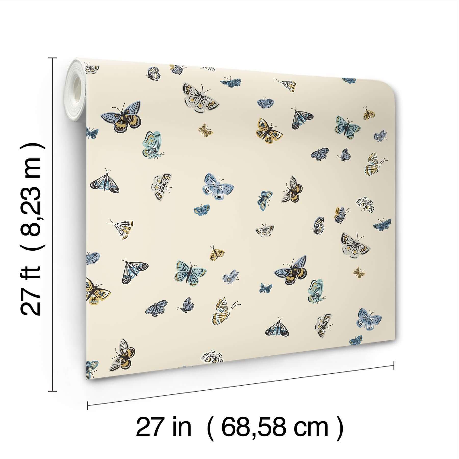 butterfly-house-wallpaper-linen-york-wallcoverings-rf7412 - York Wallcoverings Wallpaper