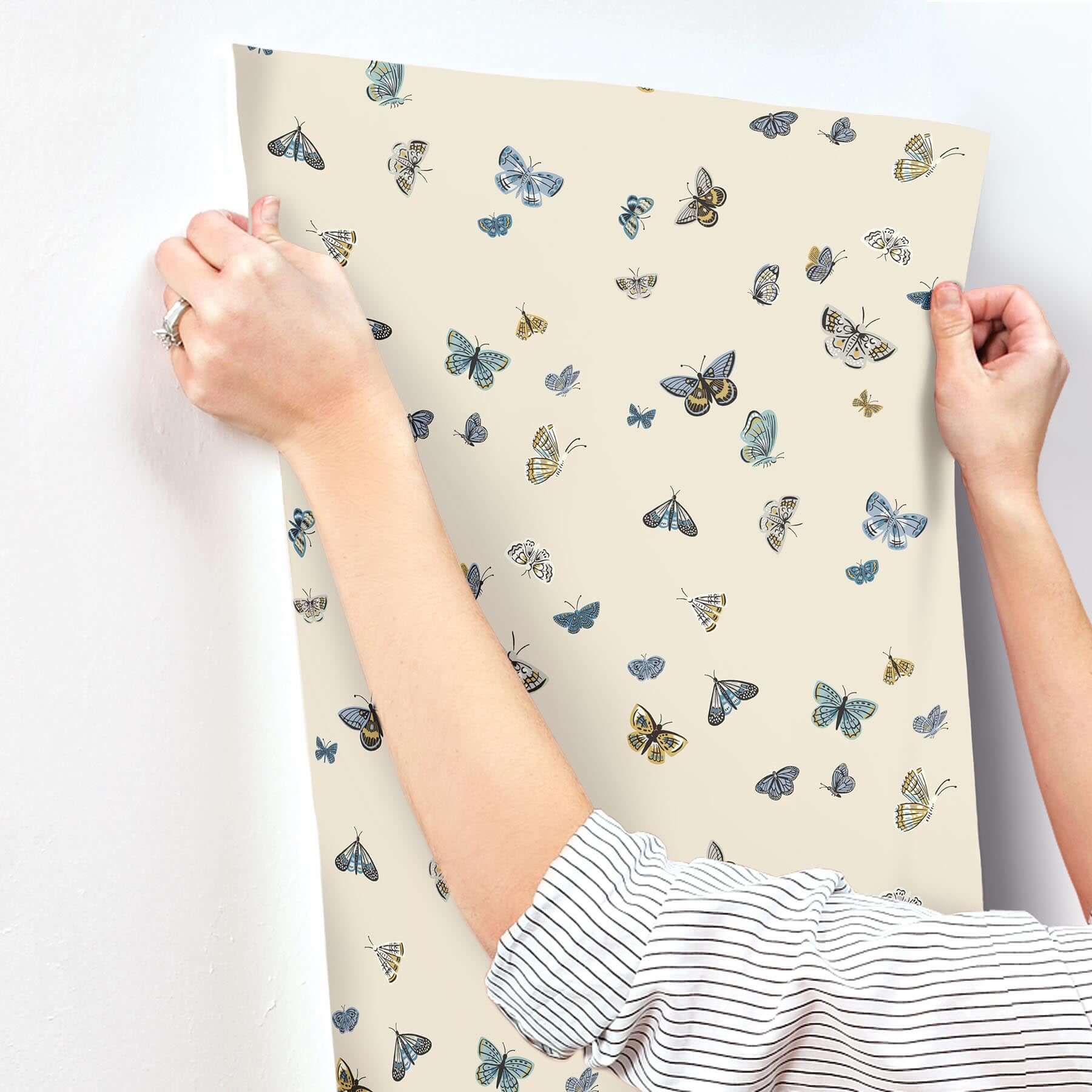 butterfly-house-wallpaper-linen-york-wallcoverings-rf7412 - York Wallcoverings Wallpaper