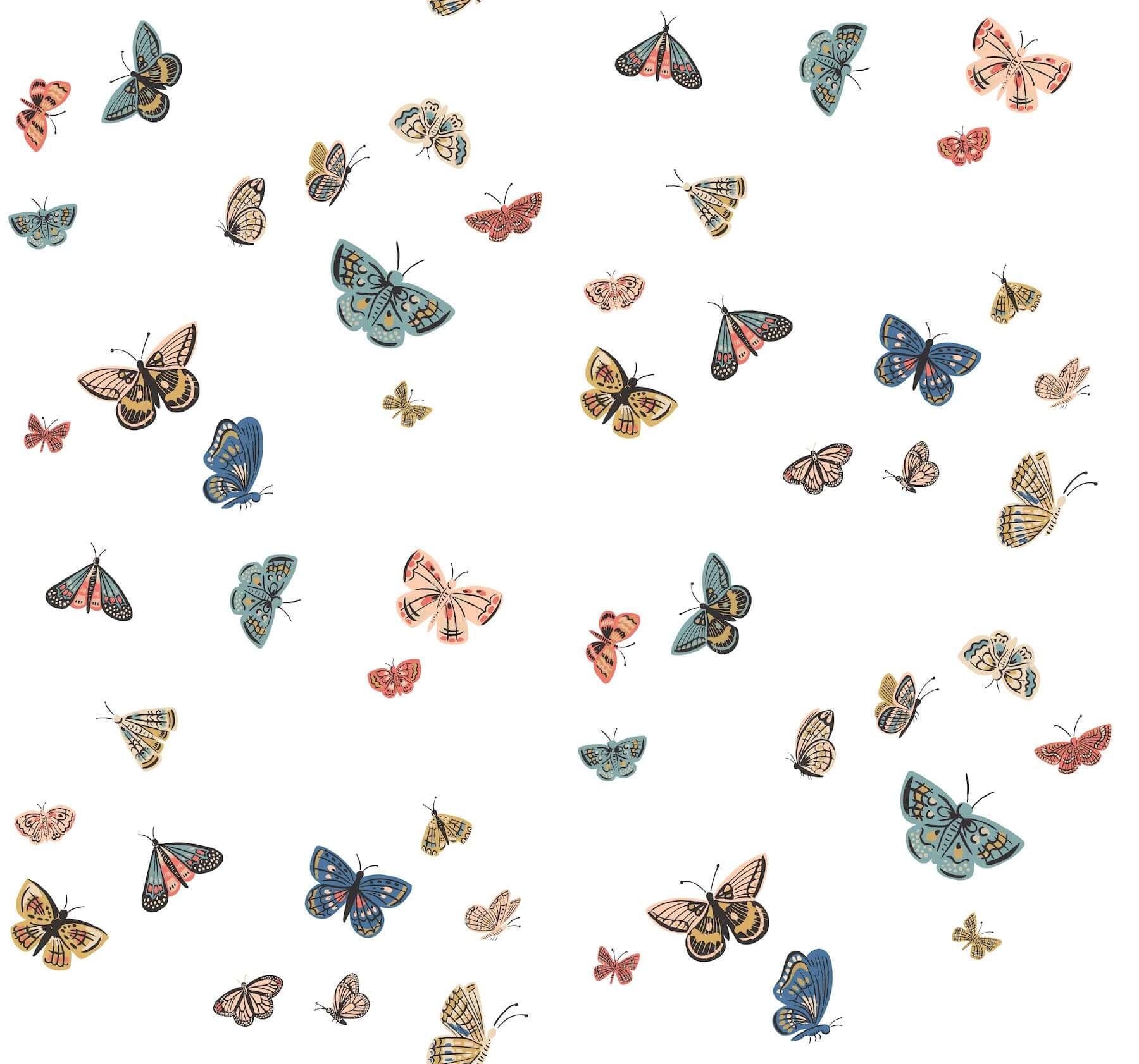 butterfly-house-wallpaper-white-york-wallcoverings-rf7411 - York Wallcoverings Wallpaper