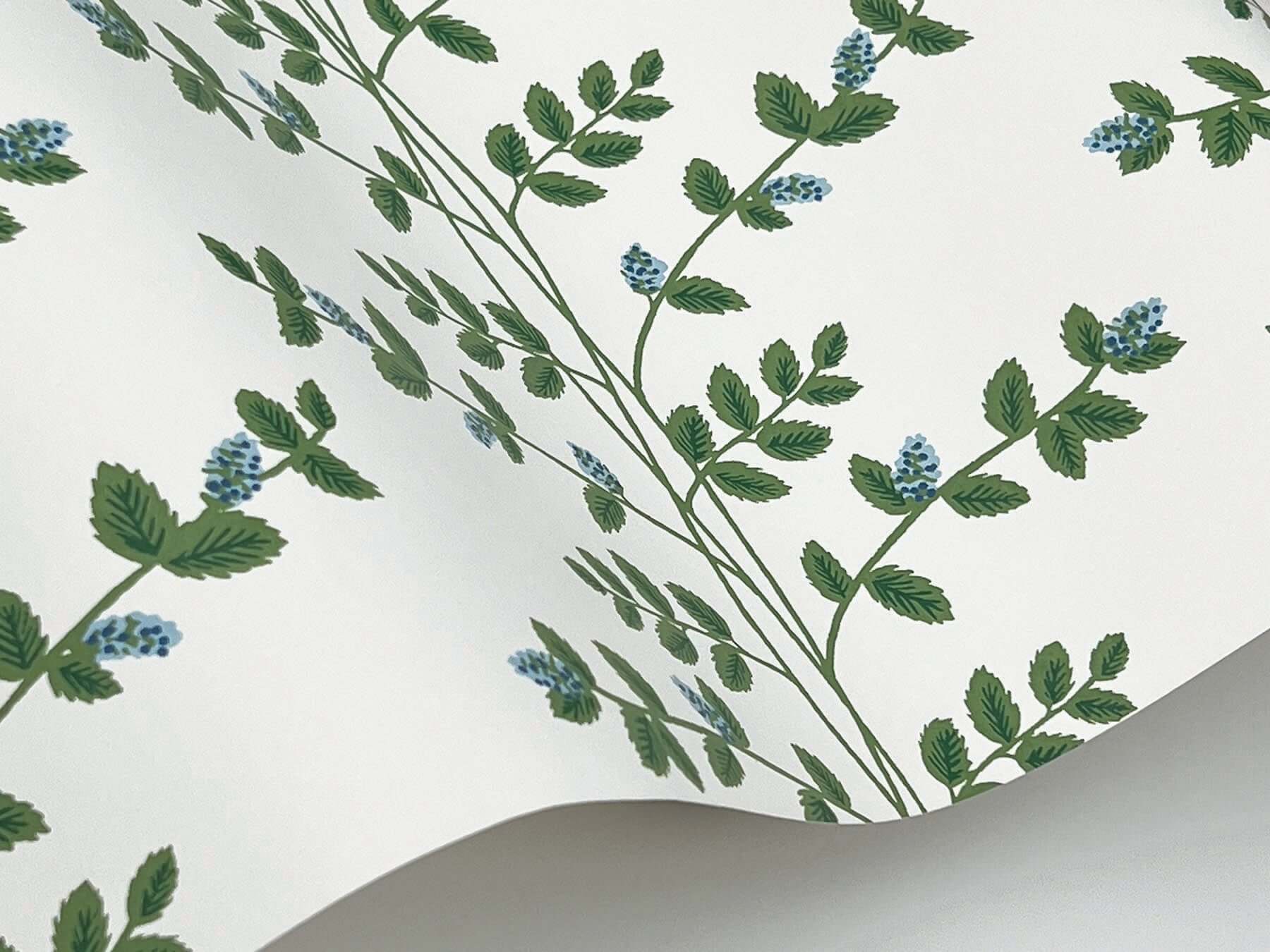 climbing-vine-wallpaper-white-blue-york-wallcoverings-rf7425 - York Wallcoverings Wallpaper