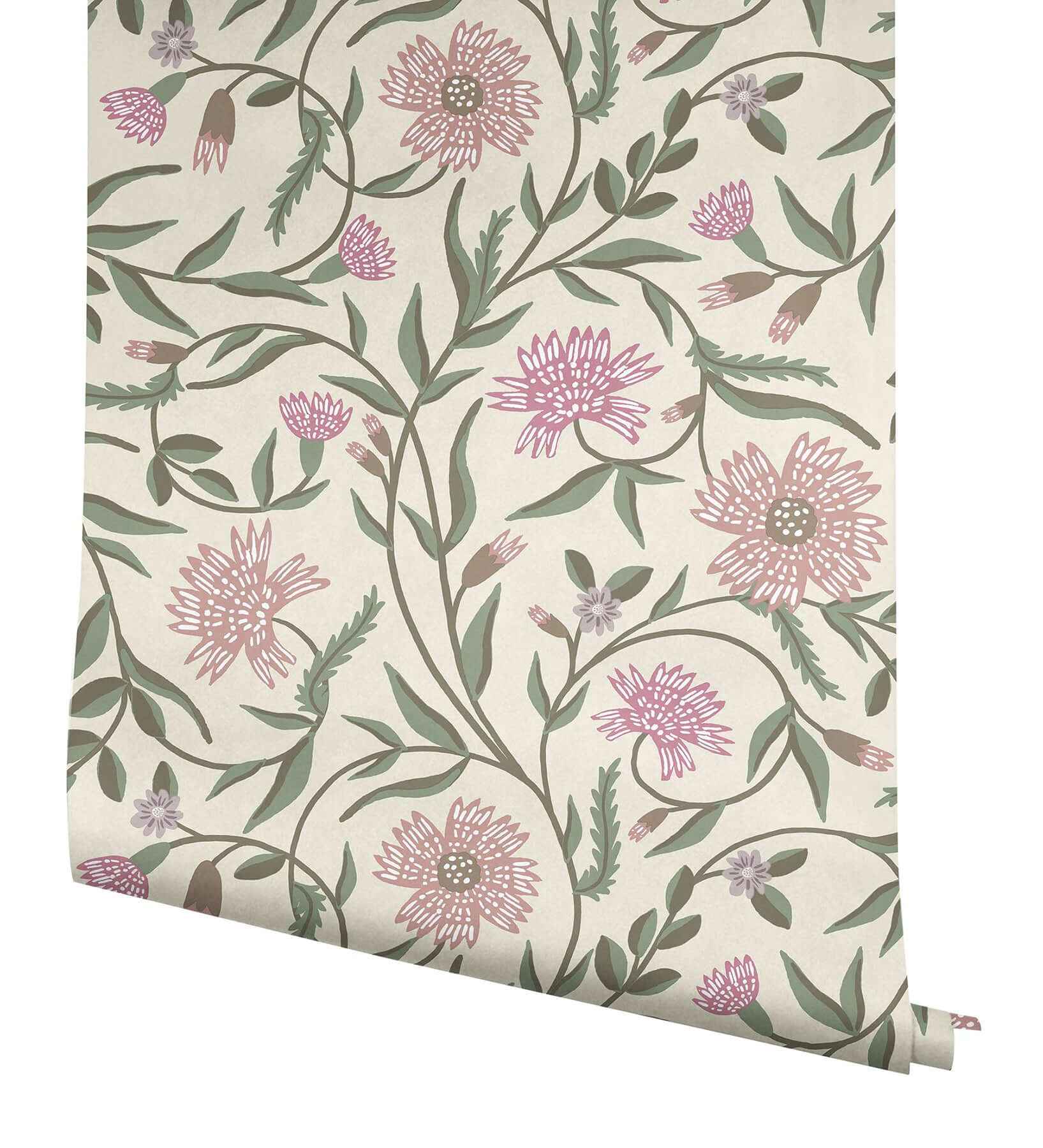 Aster Rose Wallpaper - York Wallcoverings - RF7436 - York Wallcoverings Wallpaper