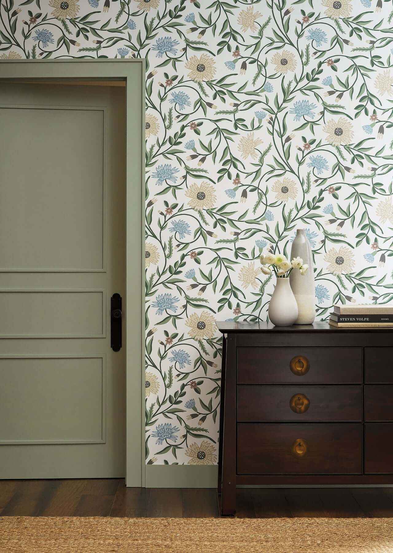 Aster White Wallpaper - York Wallcoverings - RF7431 - York Wallcoverings Wallpaper