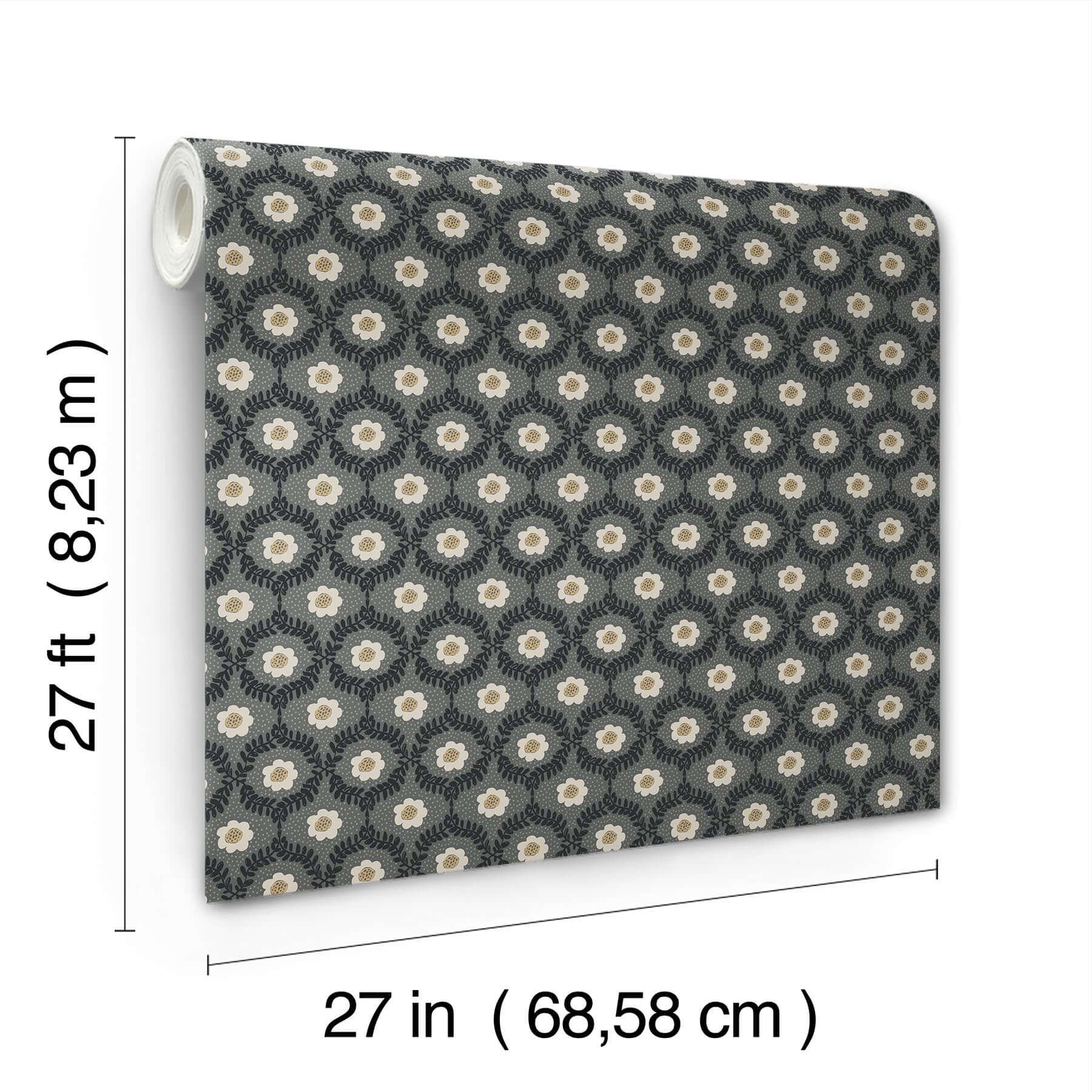 emma-wallpaper-black-york-wallcoverings-rf7442 - York Wallcoverings Wallpaper