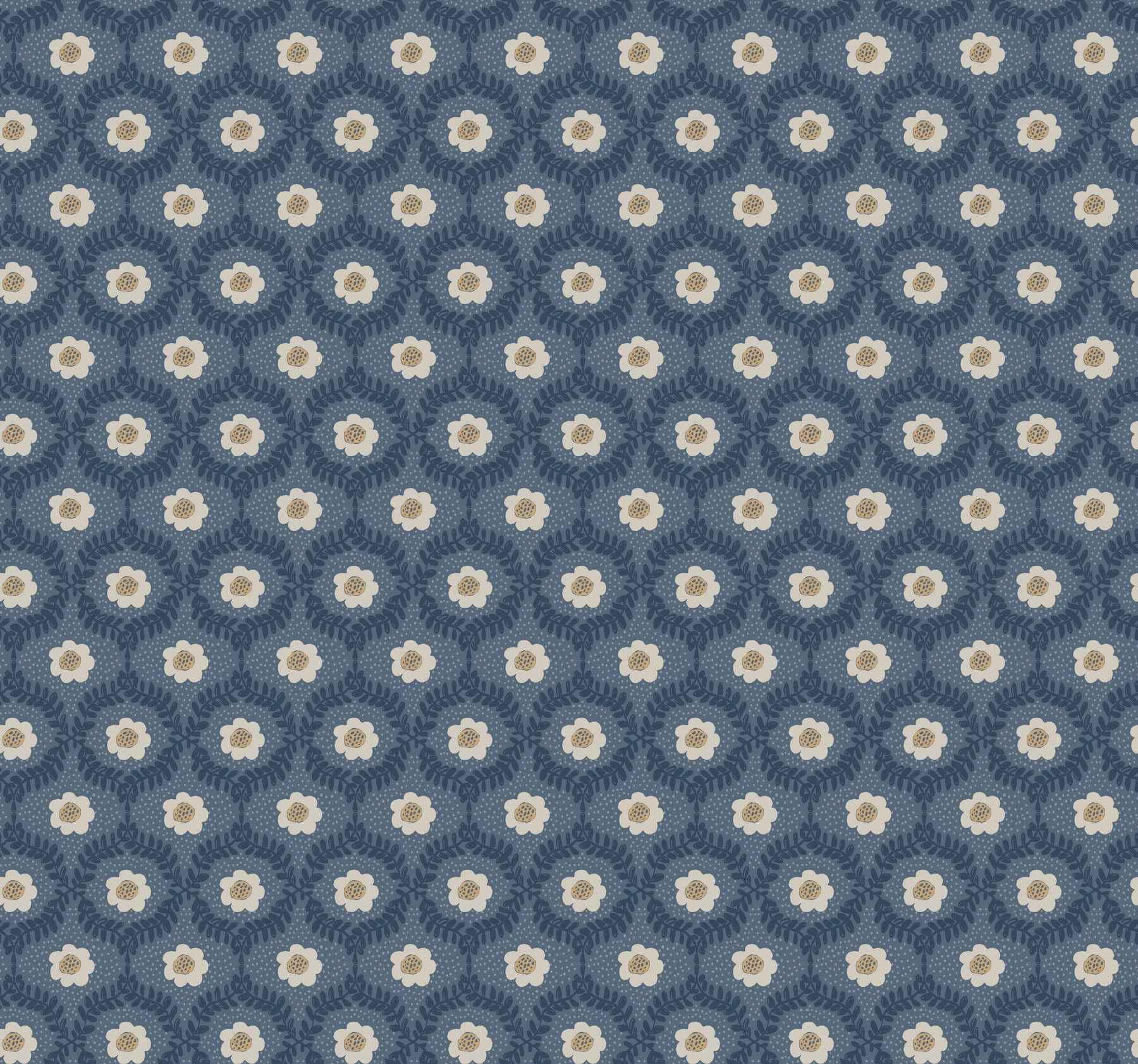 Emma Navy Wallpaper - York Wallcoverings - RF7441 - York Wallcoverings Wallpaper