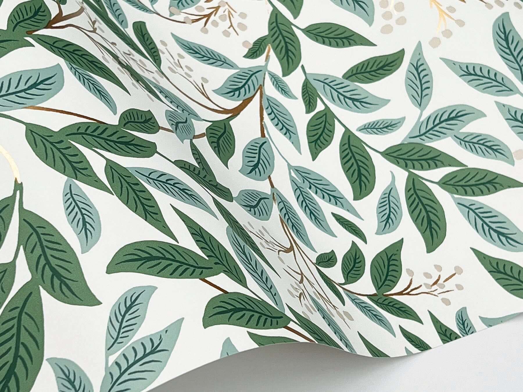 willowberry-wallpaper-emerald-white-york-wallcoverings-rf7464 - York Wallcoverings Wallpaper