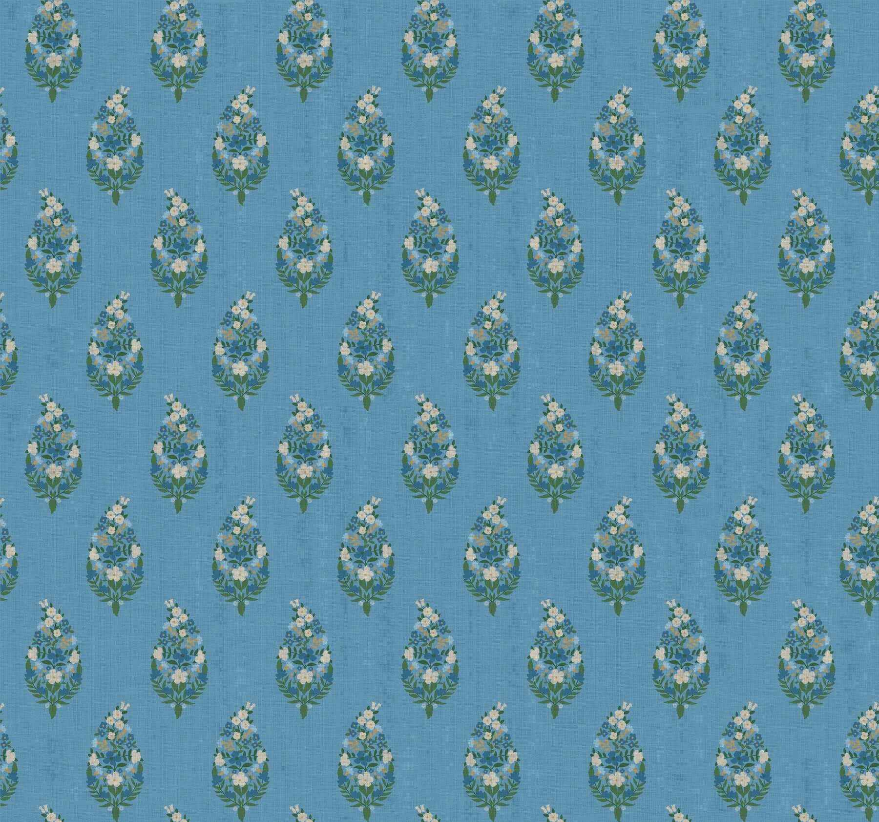 Paisley Blue Wallpaper - York Wallcoverings - RF7473 - York Wallcoverings Wallpaper
