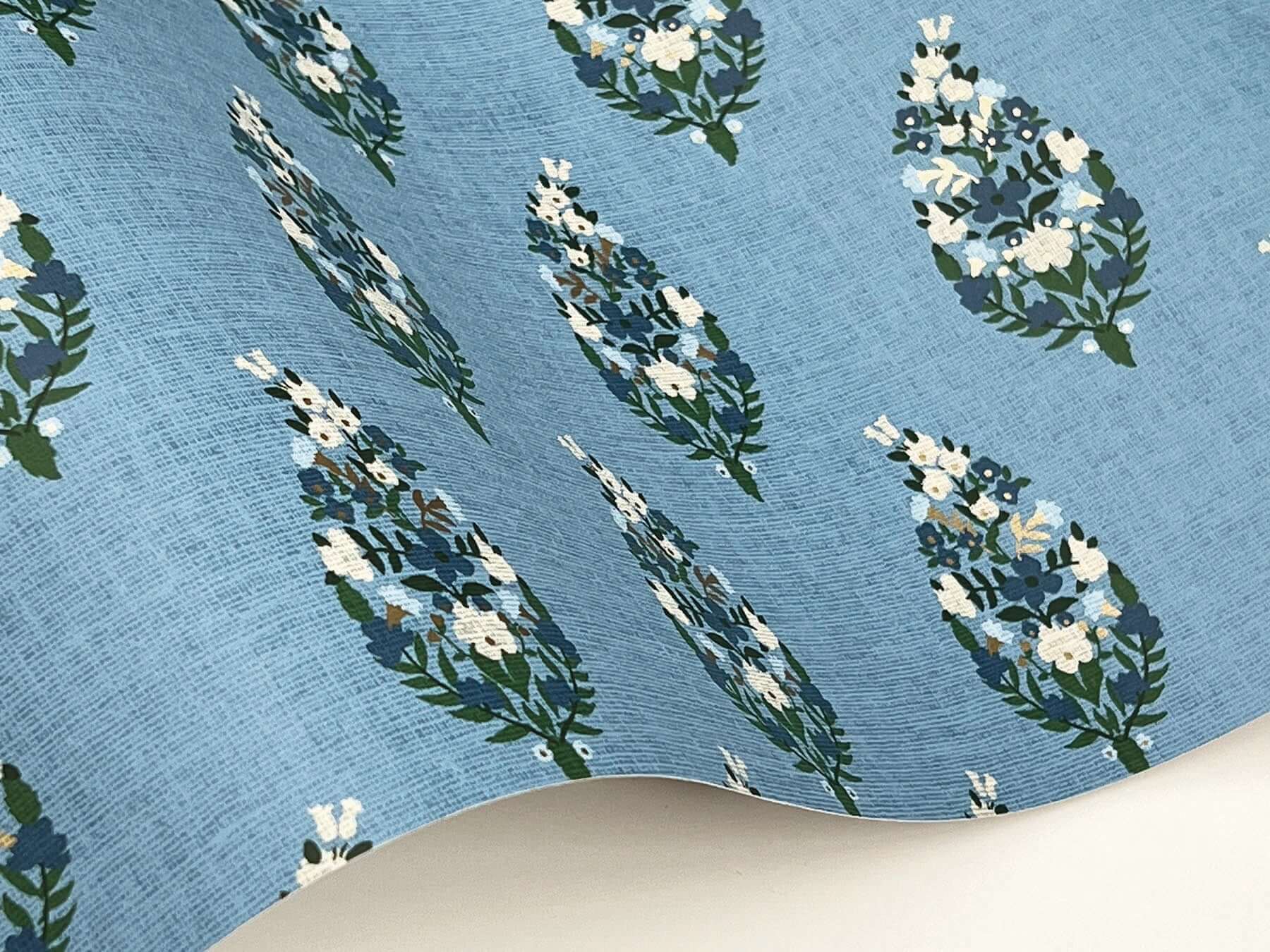 paisley-wallpaper-blue-york-wallcoverings-rf7473 - York Wallcoverings Wallpaper