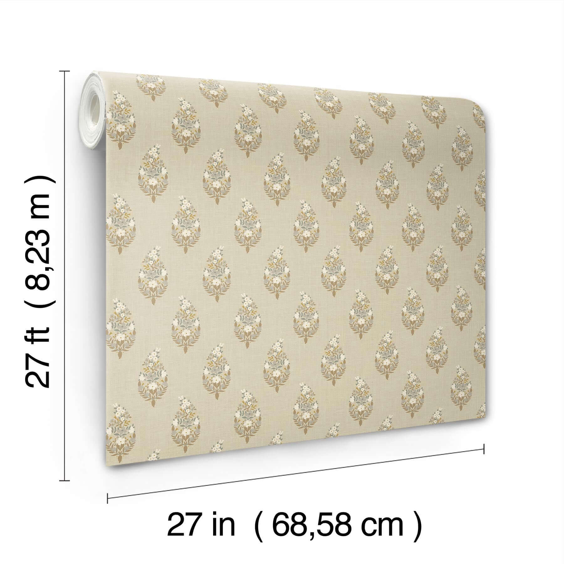 paisley-wallpaper-linen-york-wallcoverings-rf7474 - York Wallcoverings Wallpaper
