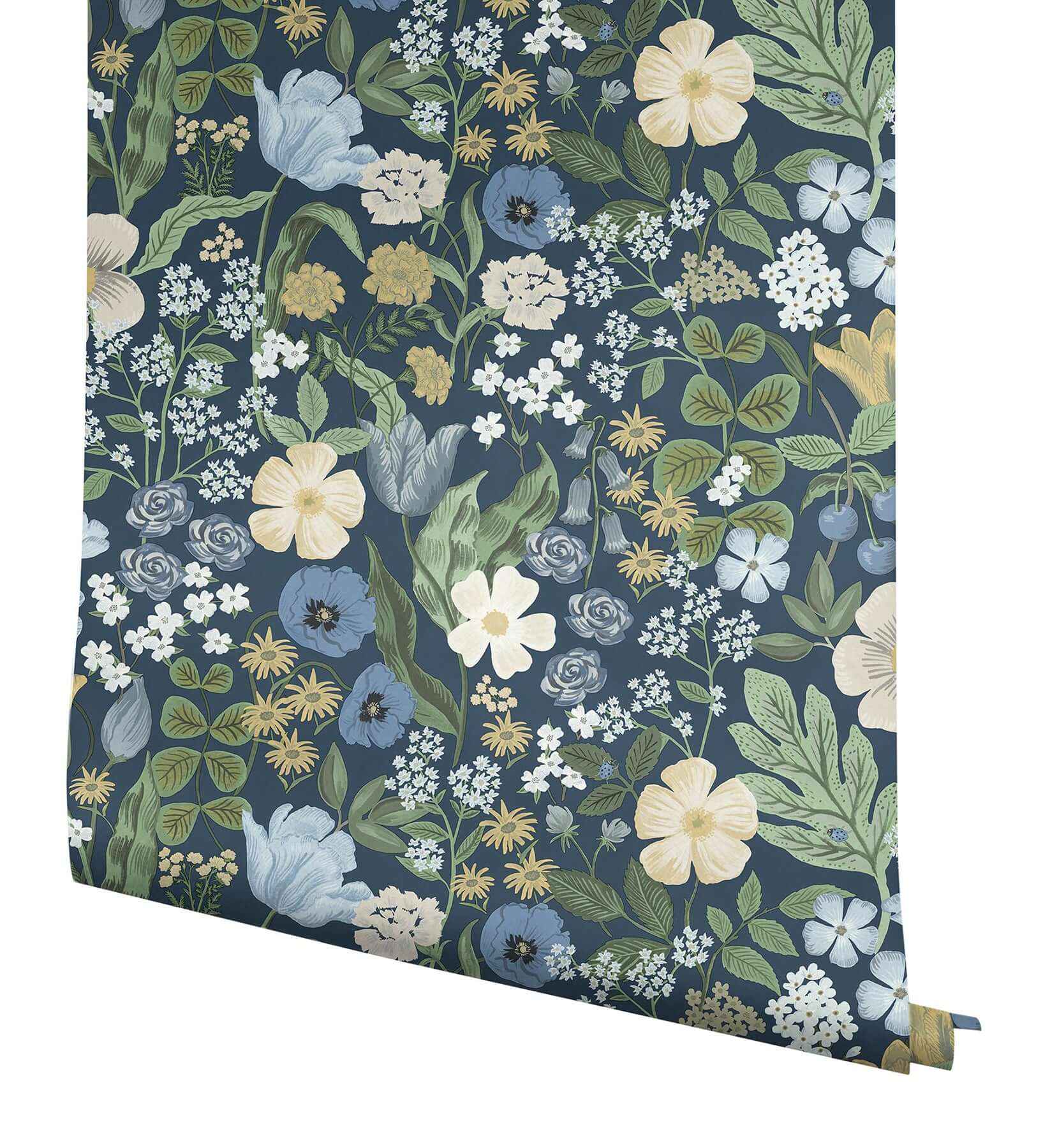 Blossom Navy Wallpaper - York Wallcoverings - RF7494 - York Wallcoverings Wallpaper