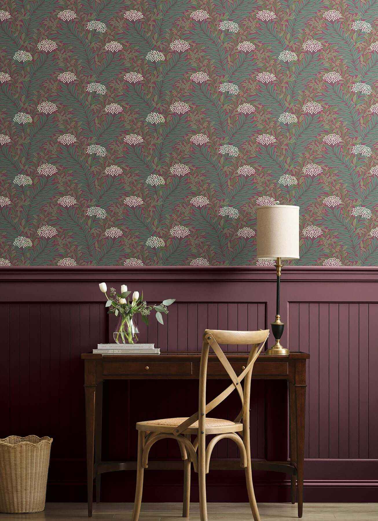 Highgrove Burgundy Wallpaper - York Wallcoverings - RF7506 - York Wallcoverings Wallpaper