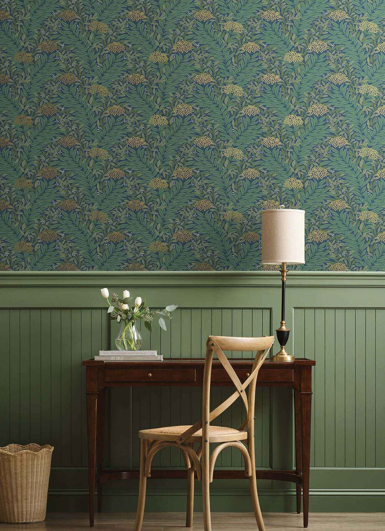 Highgrove Navy Wallpaper - York Wallcoverings - RF7505 - York Wallcoverings Wallpaper