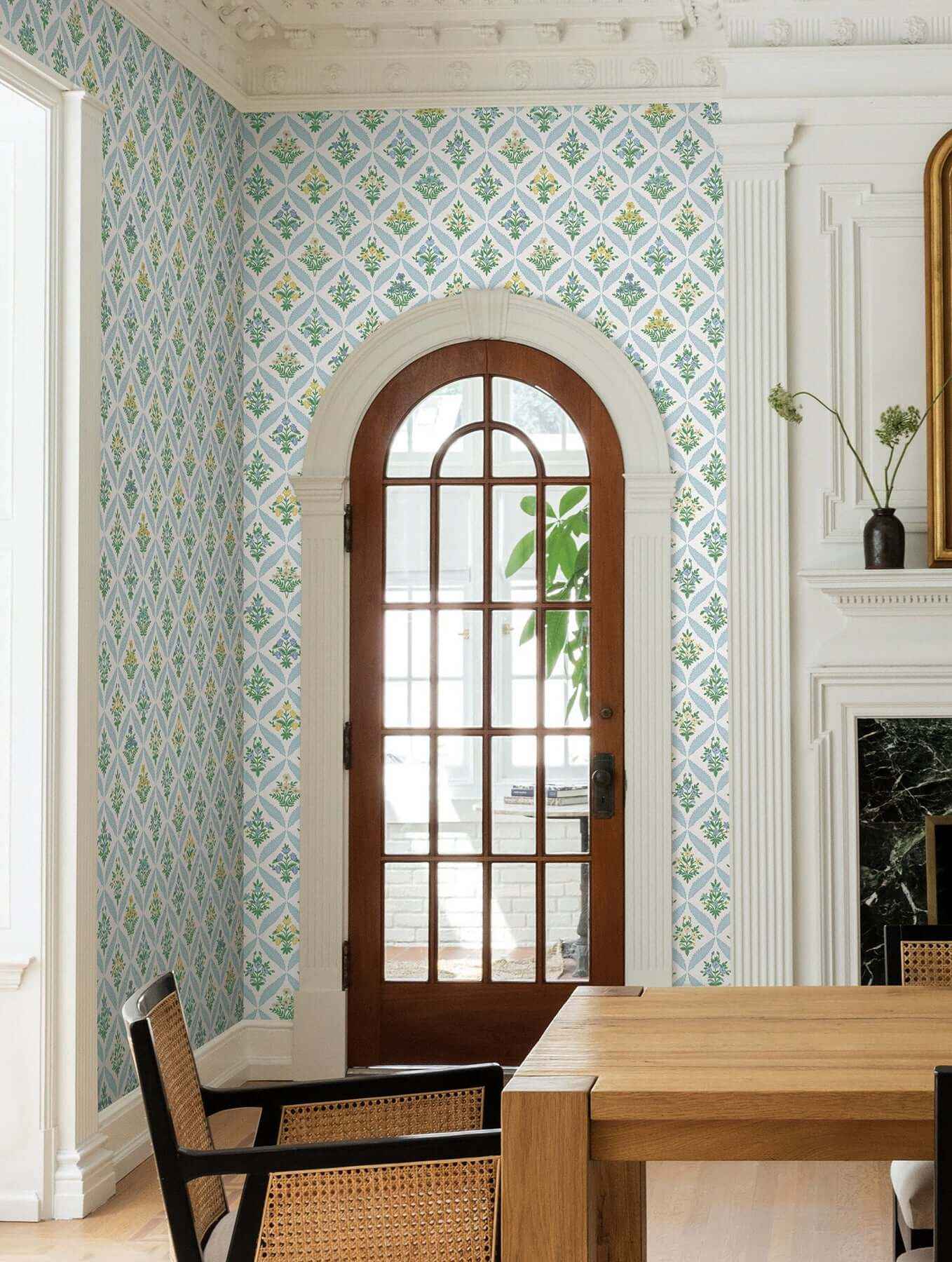 Estee Garden Blue Wallpaper - York Wallcoverings - RF7514 - York Wallcoverings Wallpaper