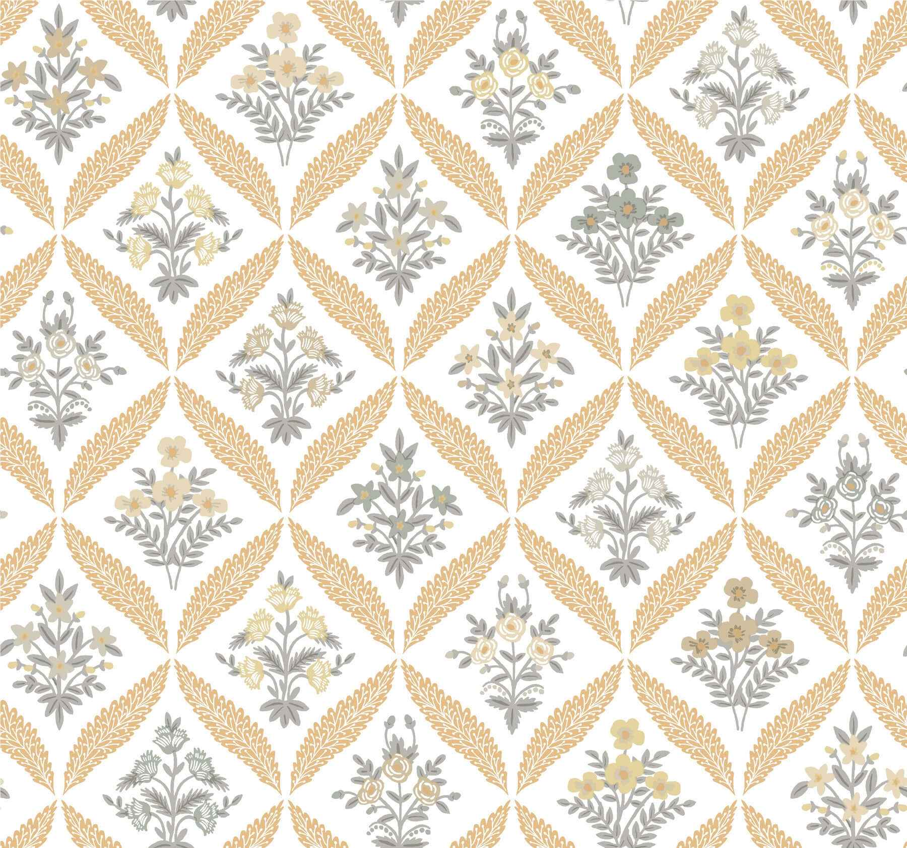 Estee Garden Gold Wallpaper - York Wallcoverings - RF7511 - York Wallcoverings Wallpaper