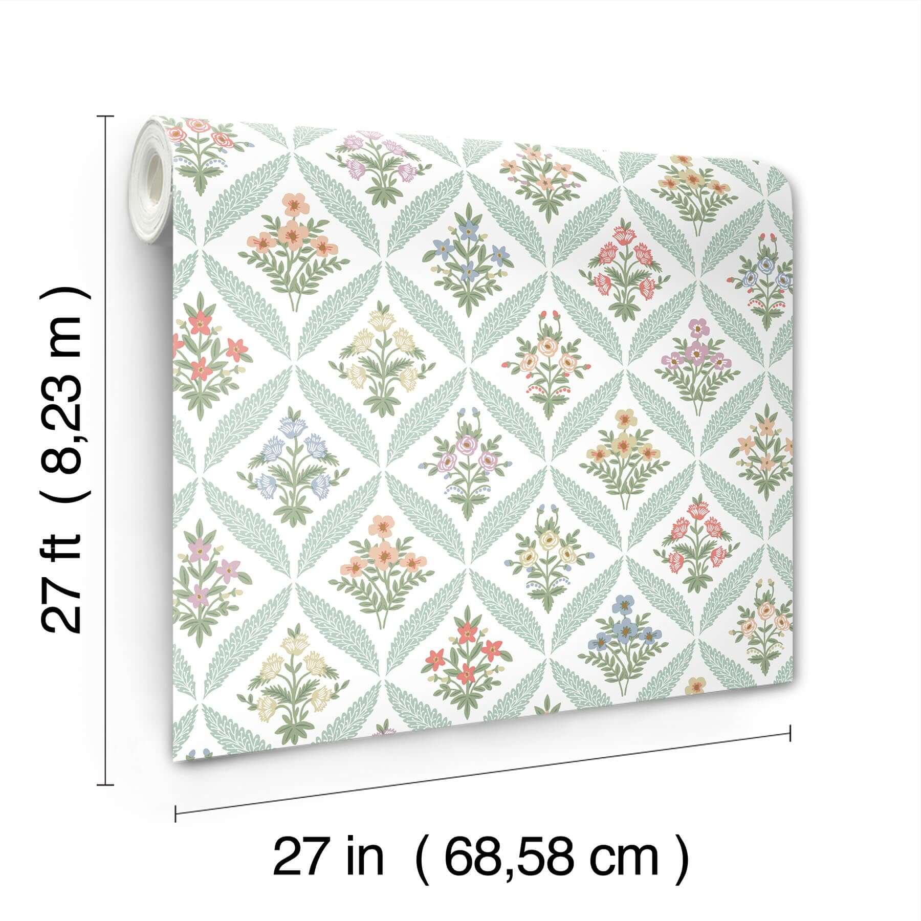estee-garden-wallpaper-pastel-multi-york-wallcoverings-rf7512 - York Wallcoverings Wallpaper