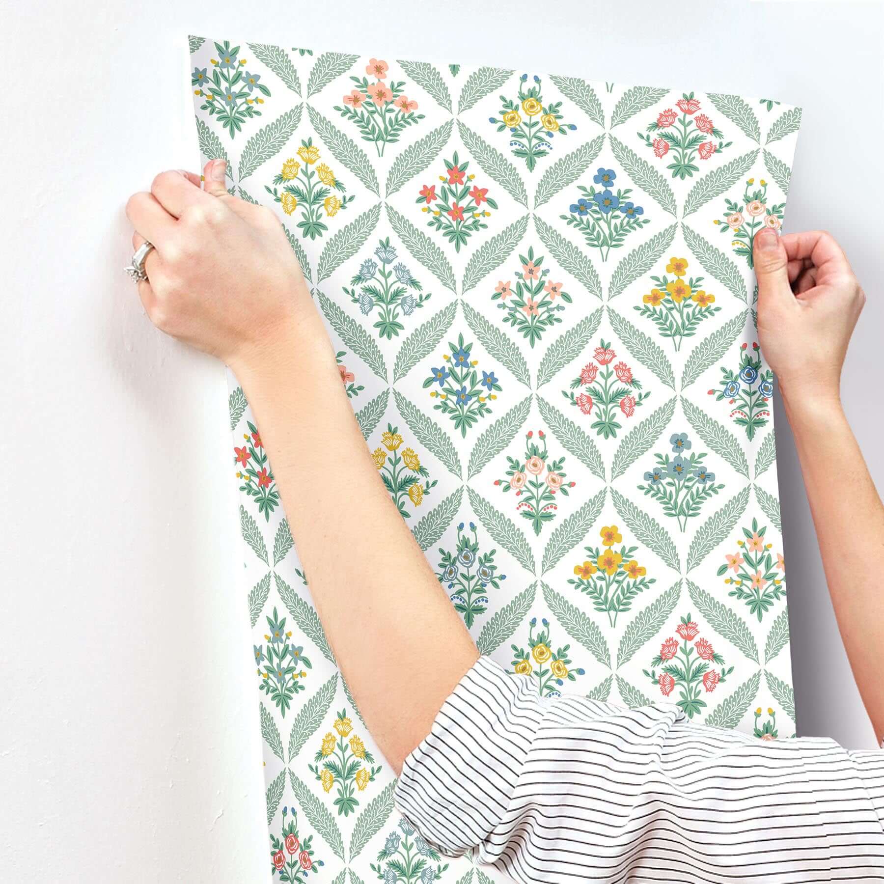 estee-garden-wallpaper-sage-multi-york-wallcoverings-rf7513 - York Wallcoverings Wallpaper