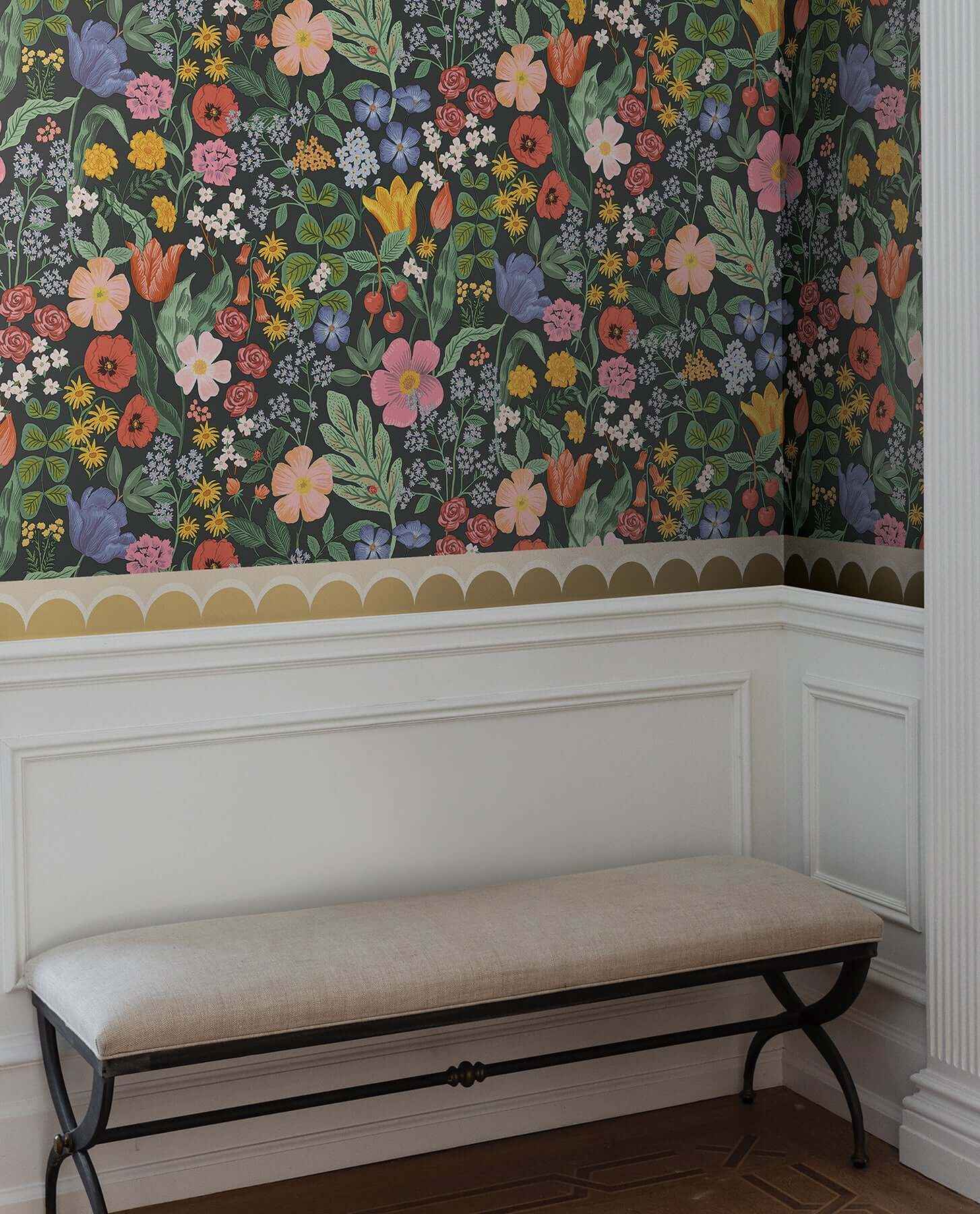 Linen Scallop Wallpaper Trim - York Wallcoverings - RF7521B - York Wallcoverings Wallpaper