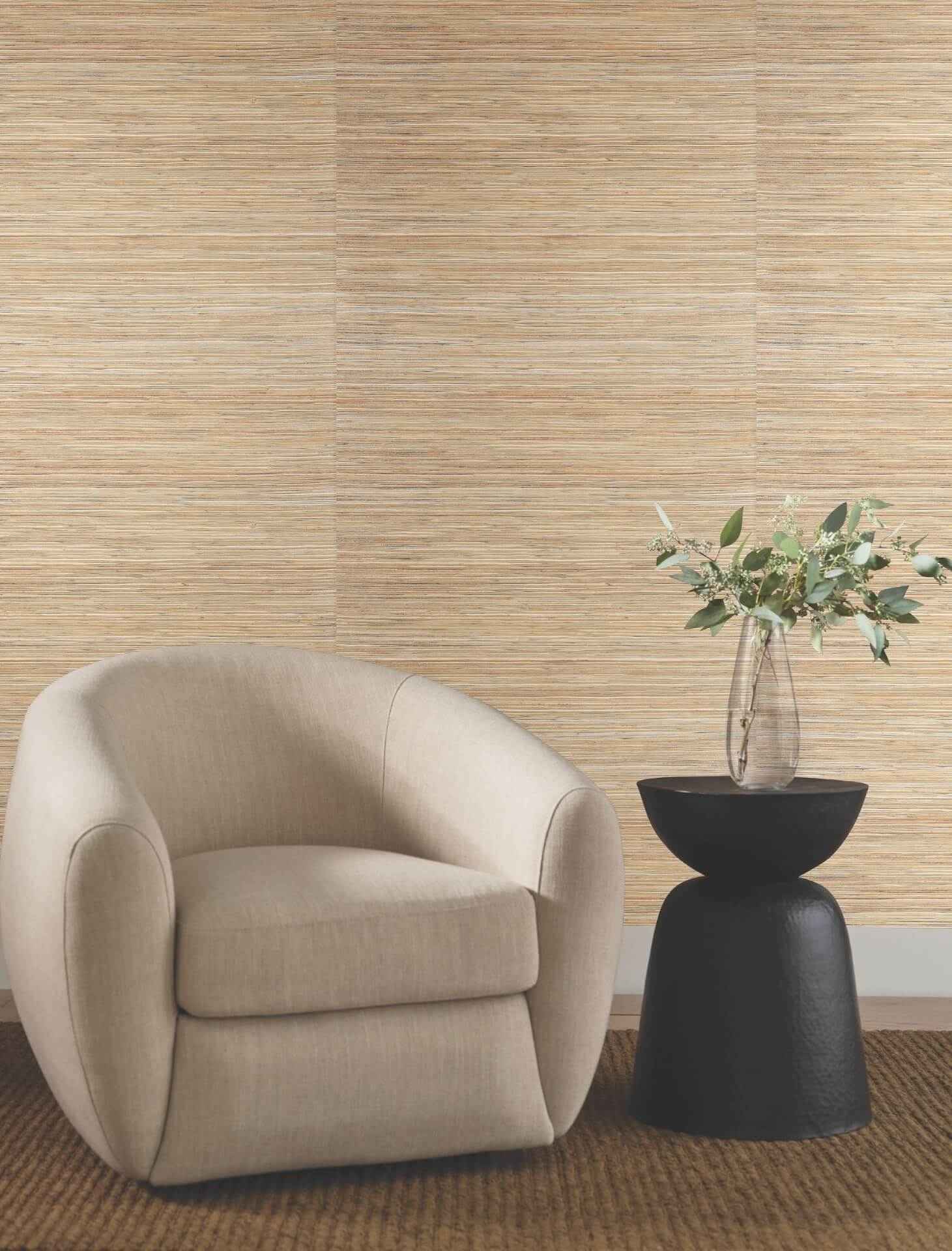 Bamboo White Hemp Blend Wallpaper - York Wallcoverings - NT6103 - York Wallcoverings Wallpaper
