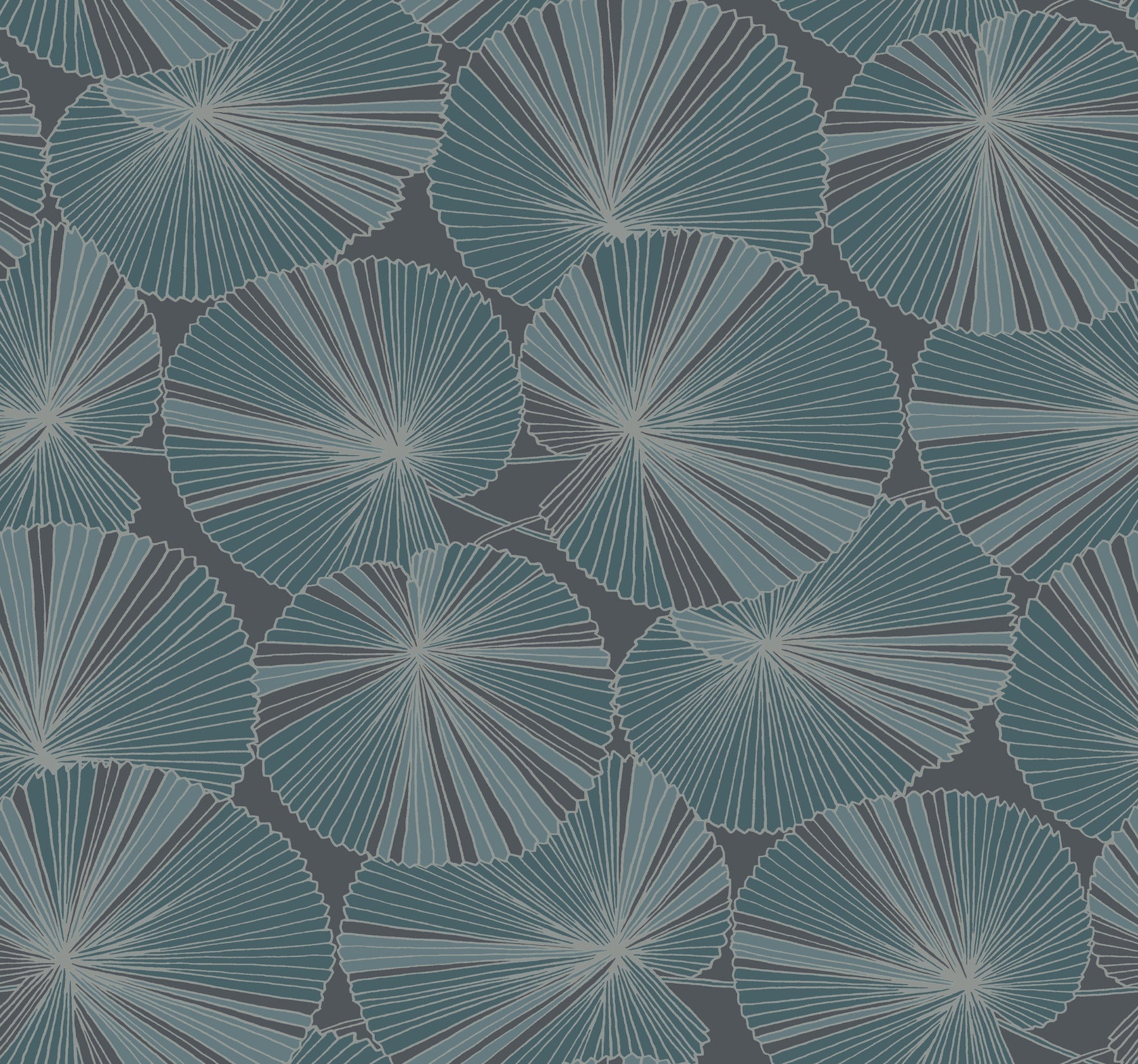 layered-lily-pads-wallpaper-deep-blue-york-wallcoverings-nt6113