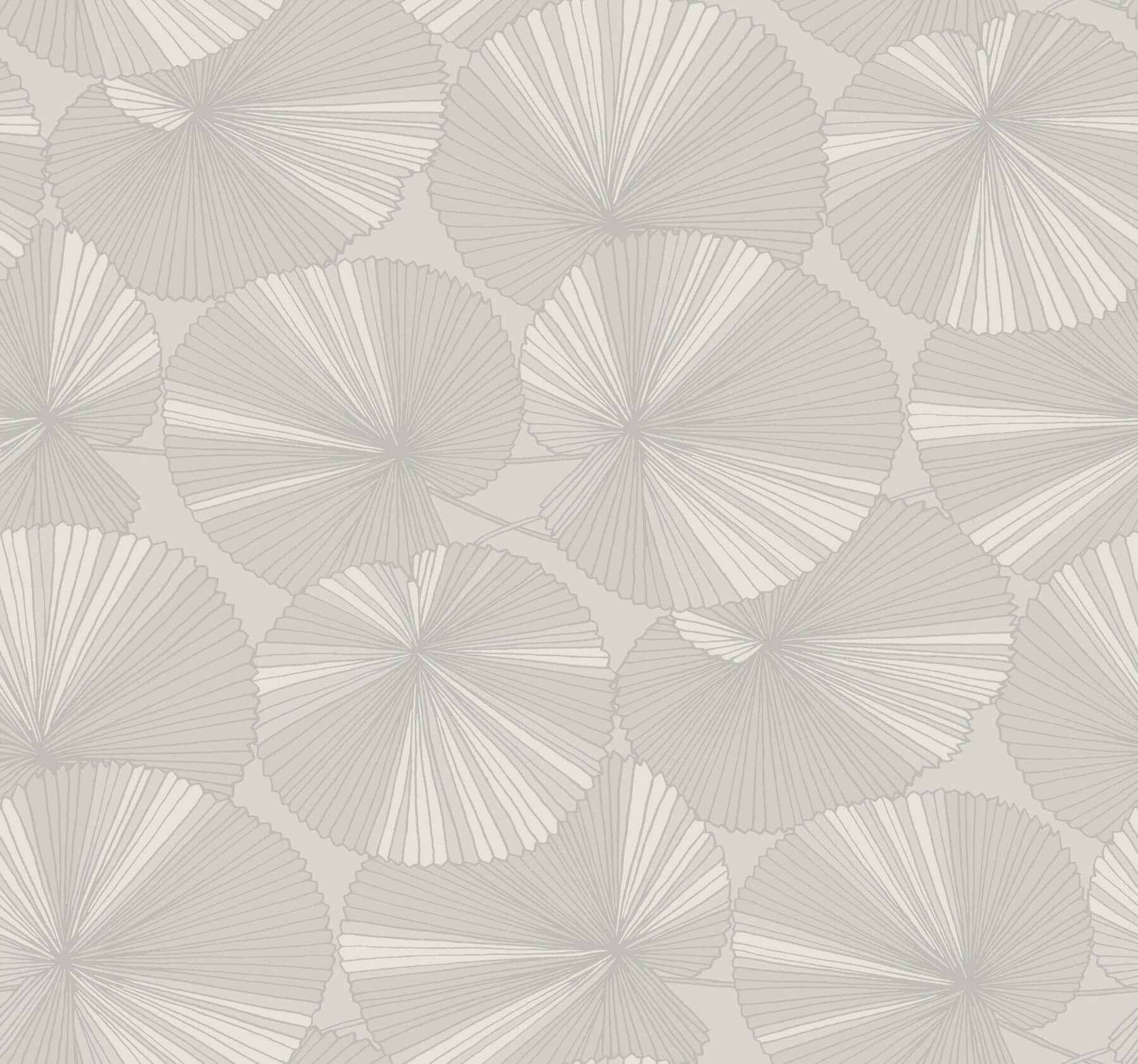 Layered Grey Lily Pads Wallpaper - York Wallcoverings - NT6114