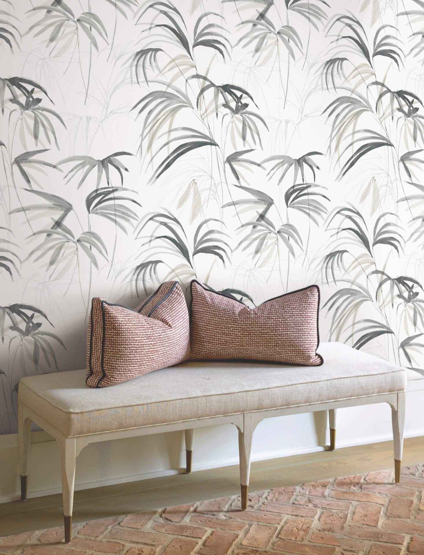 Inky Black Palms Wallpaper - York Wallcoverings - NT6123 - York Wallcoverings Wallpaper