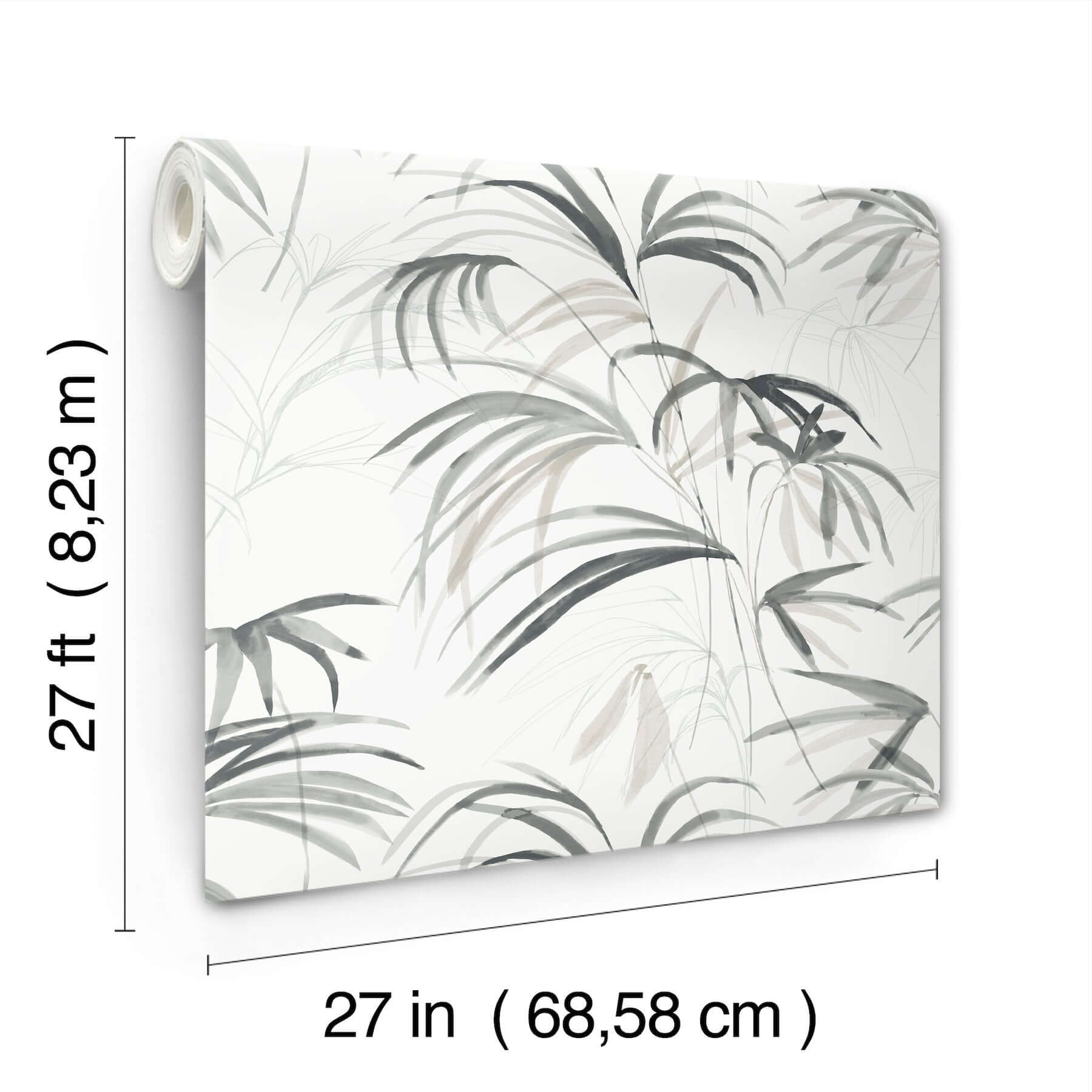 inky-palms-wallpaper-black-york-wallcoverings-nt6123 - York Wallcoverings Wallpaper