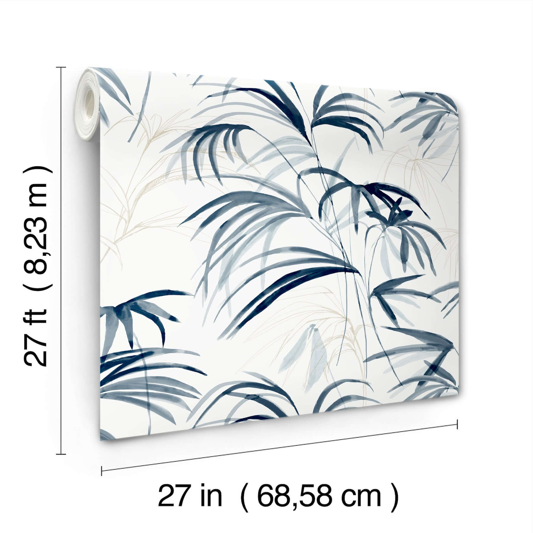 inky-palms-wallpaper-blue-york-wallcoverings-nt6122 - York Wallcoverings Wallpaper