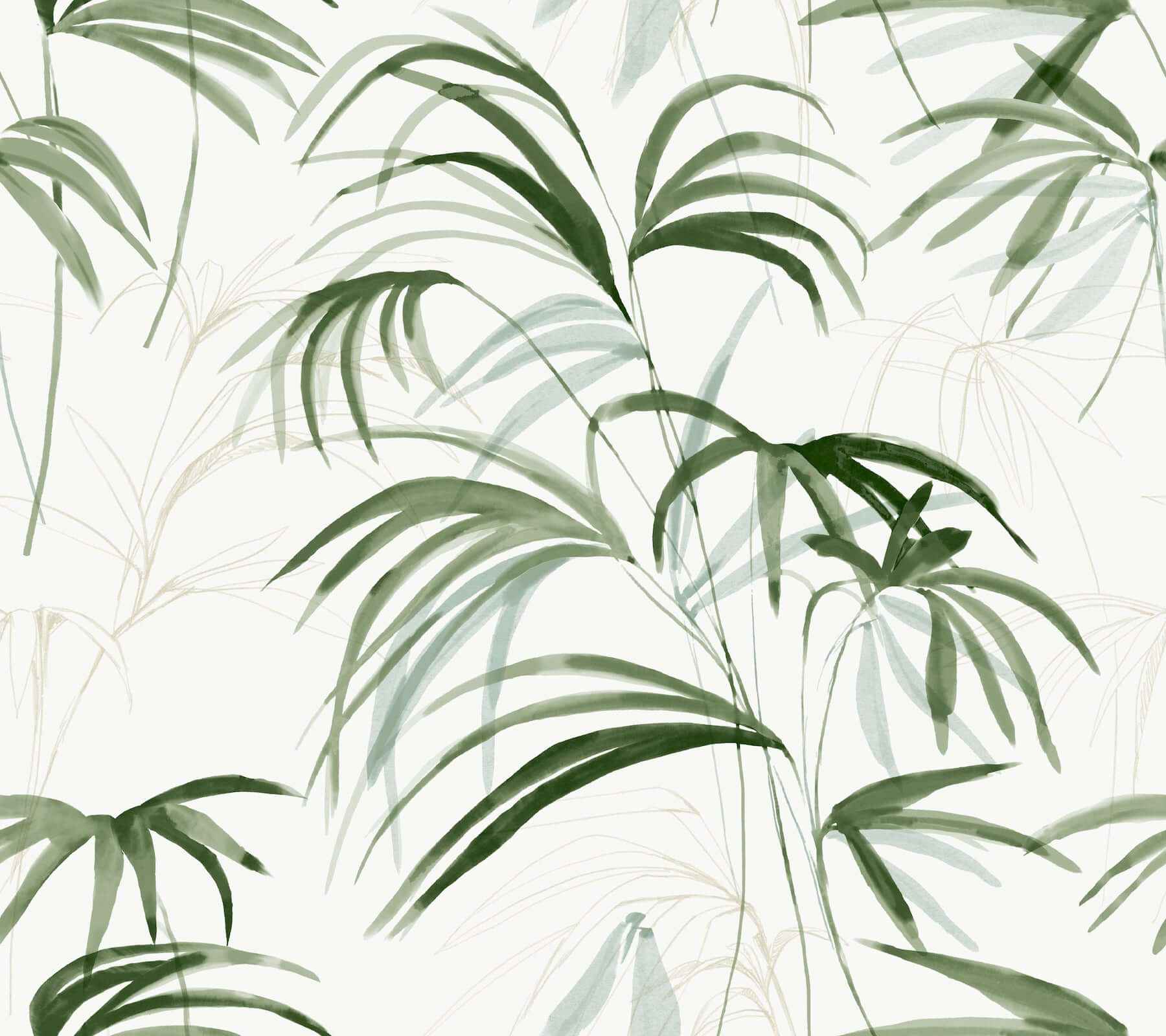Inky Green Palms Wallpaper - York Wallcoverings - NT6121 - York Wallcoverings Wallpaper