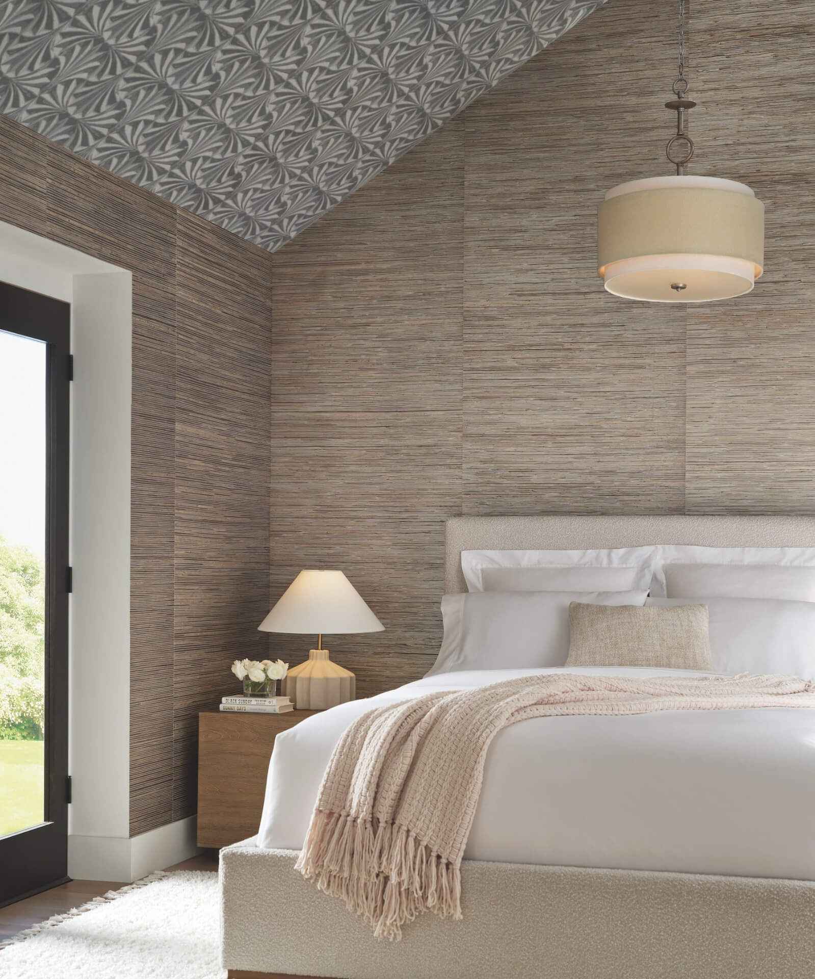 Sculpted Charcoal Fans Wallpaper - York Wallcoverings - NT6127 - York Wallcoverings Wallpaper