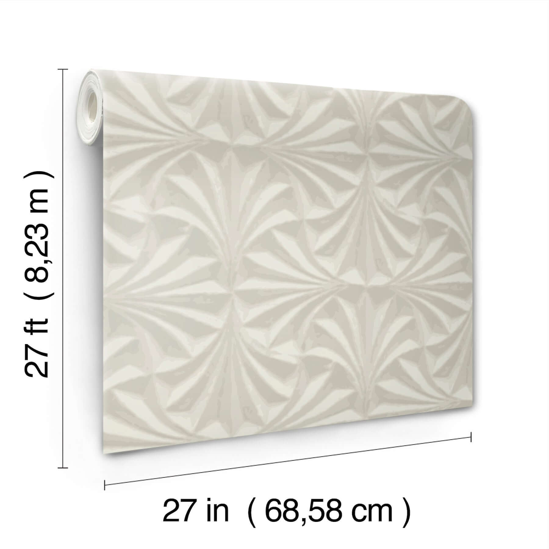 sculpted-fans-wallpaper-taupe-york-wallcoverings-nt6128 - York Wallcoverings Wallpaper
