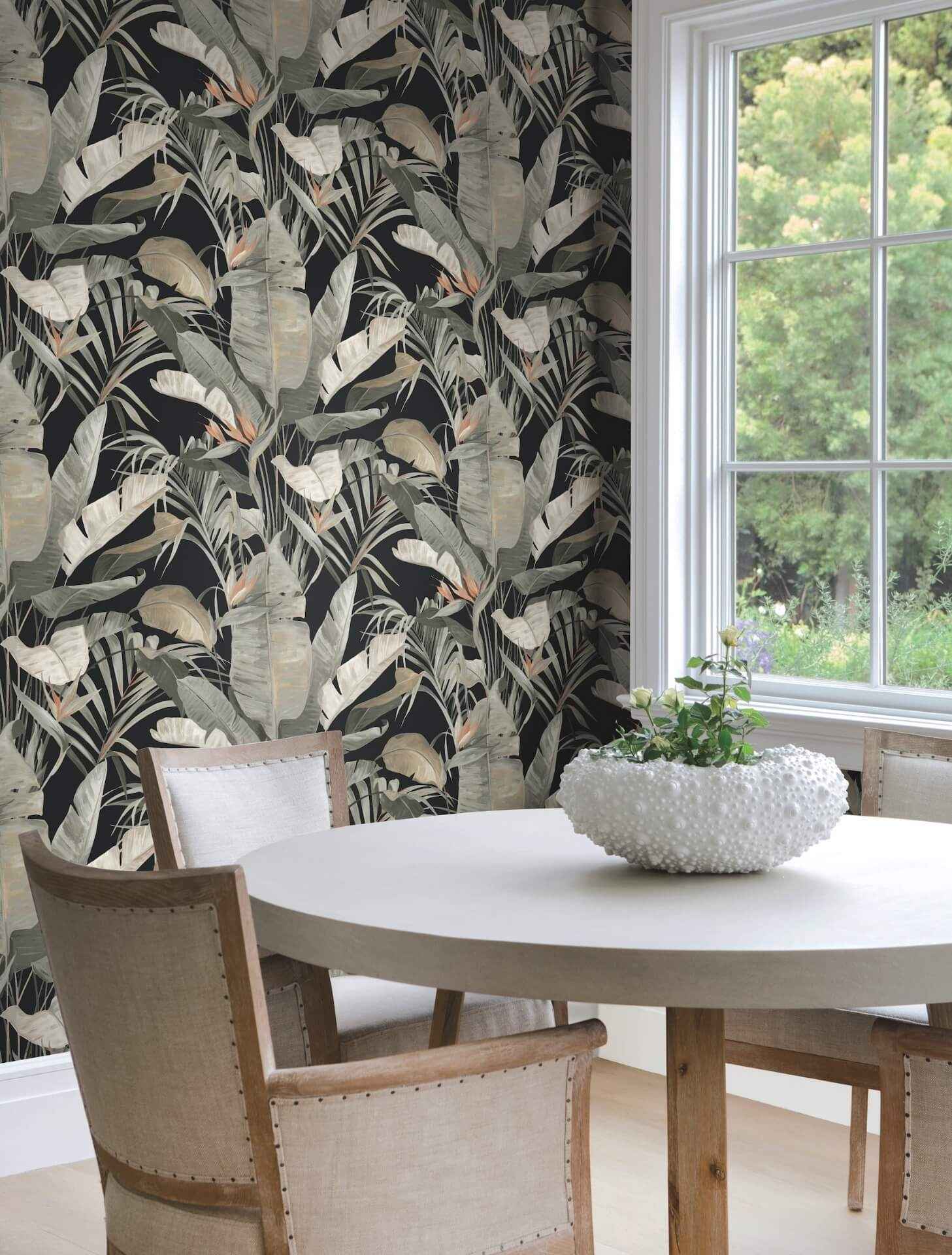 Tropical Black Cabana Wallpaper - York Wallcoverings - NT6135 - York Wallcoverings Wallpaper