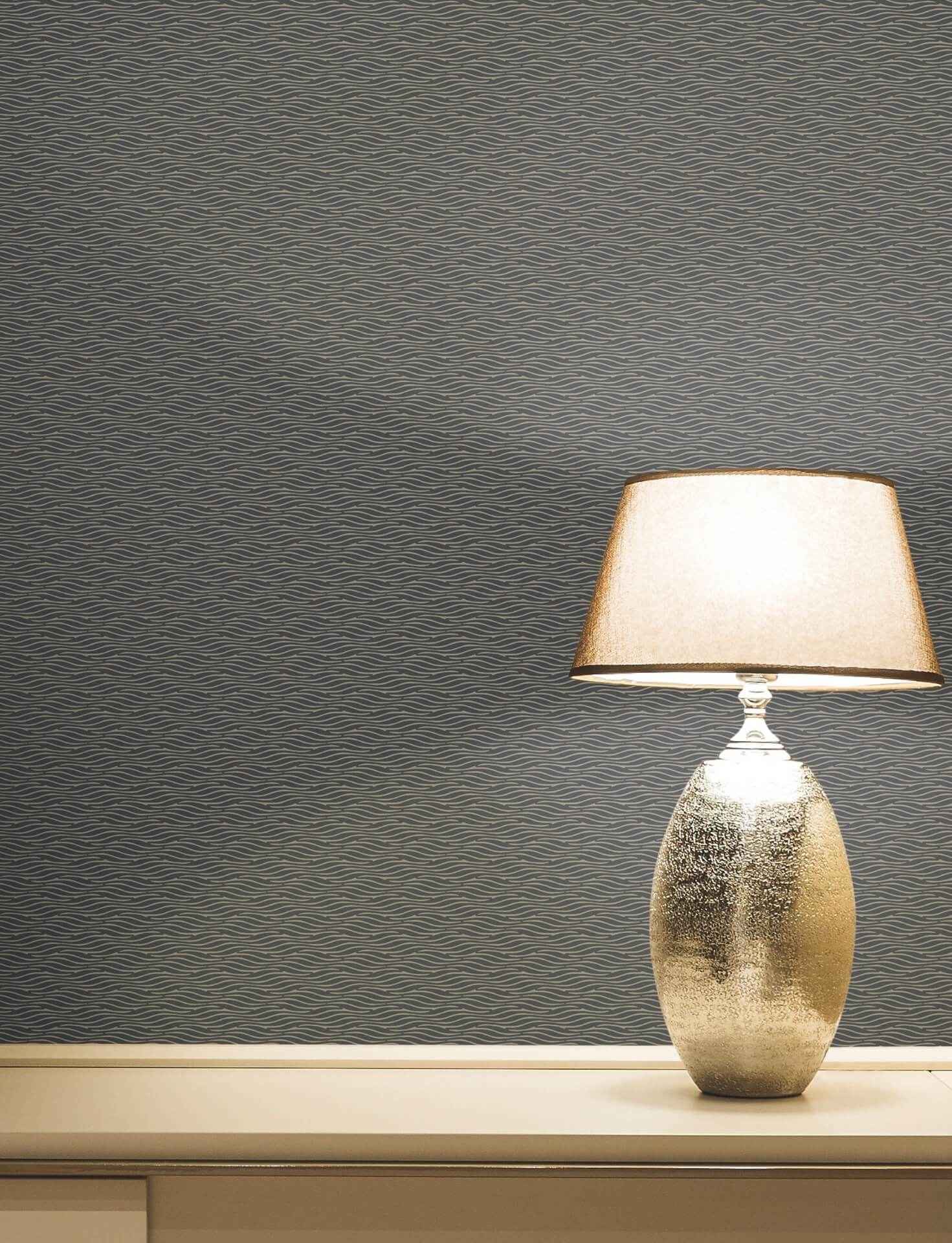 Elevated Black Waves Wallpaper - York Wallcoverings - NT6151 - York Wallcoverings Wallpaper